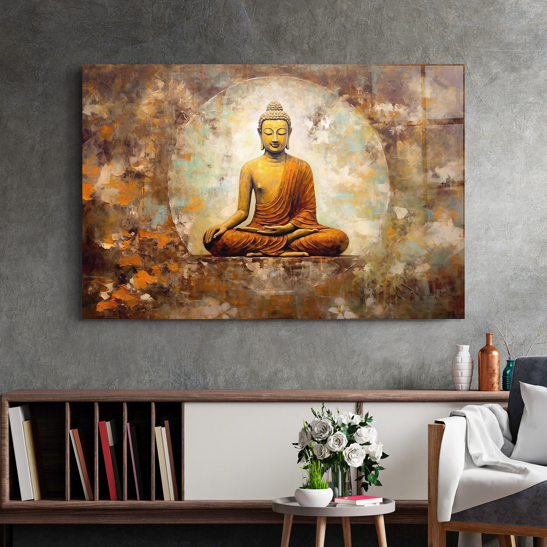 Blue Circle Buddha mockup 2