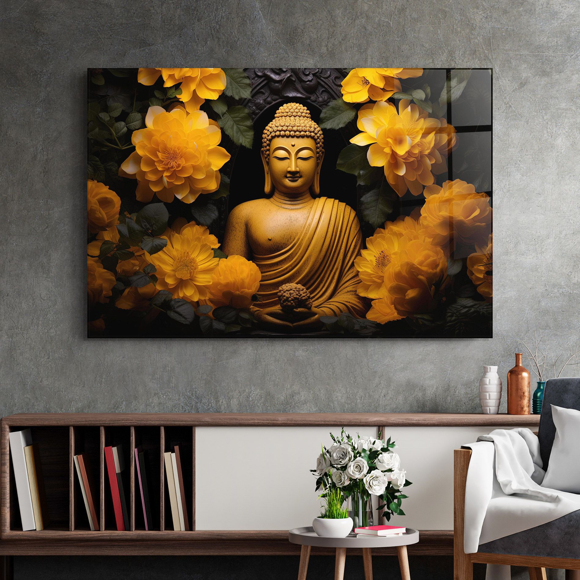 Vecteezy_buddha Statue Surrounded By Yellow Flowers Ai Generated_27745002_860 mockup 2