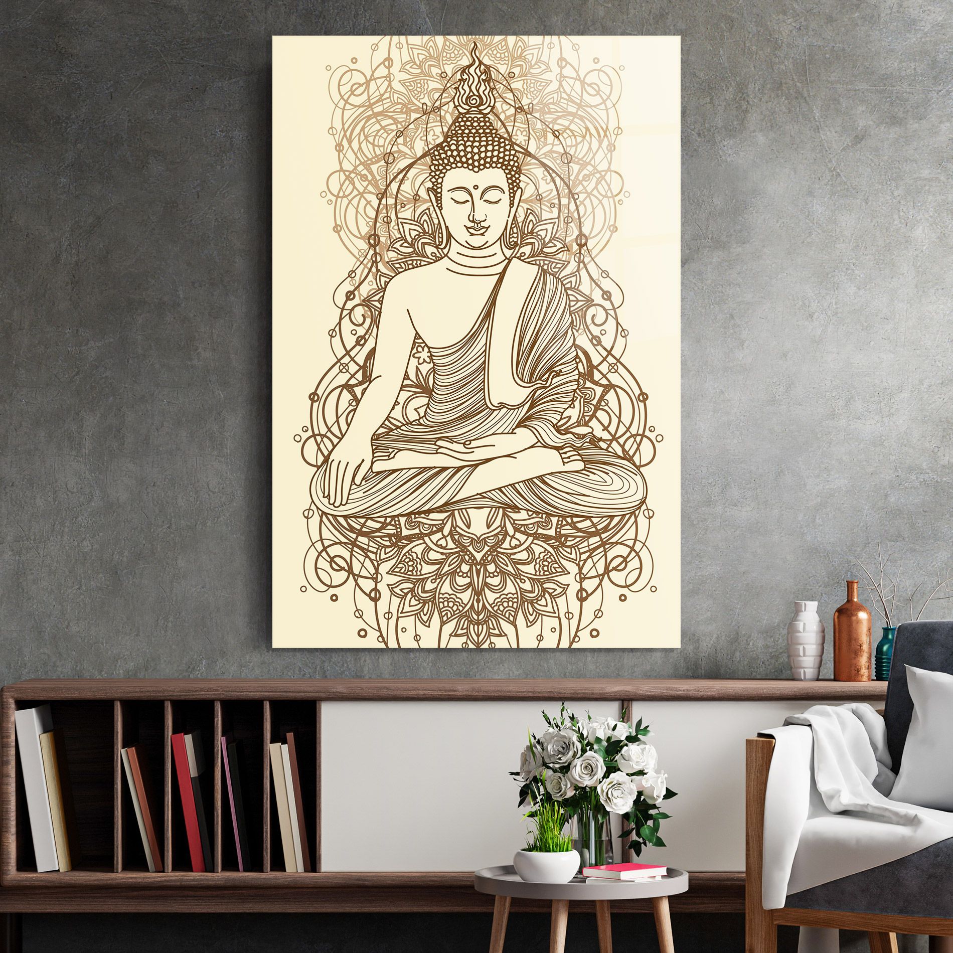 Brown Line Buddha mockup 2