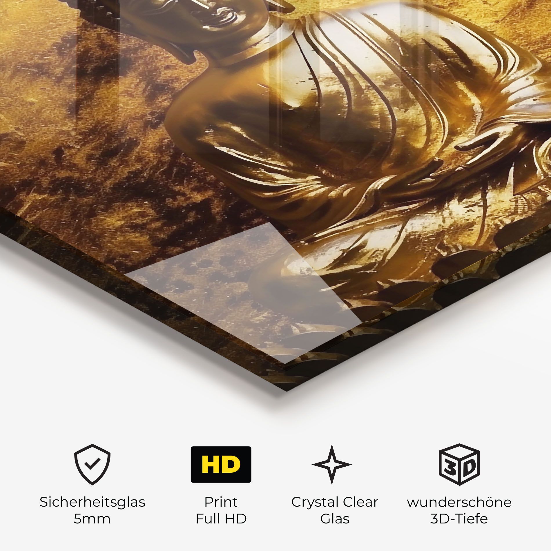 Statue Gold Buddha mockup 3