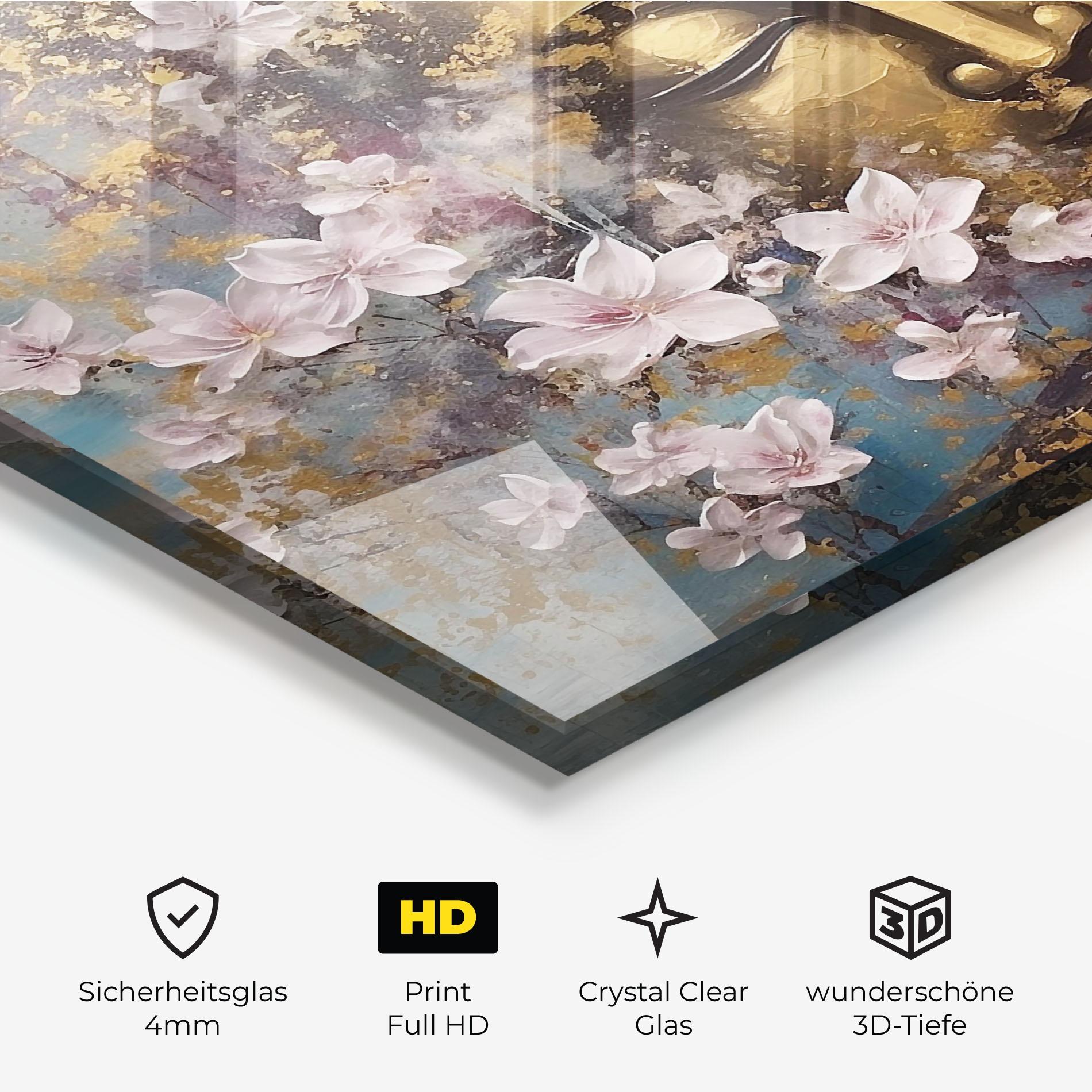 Glasbild Abstract Buddha Plants mockup 3