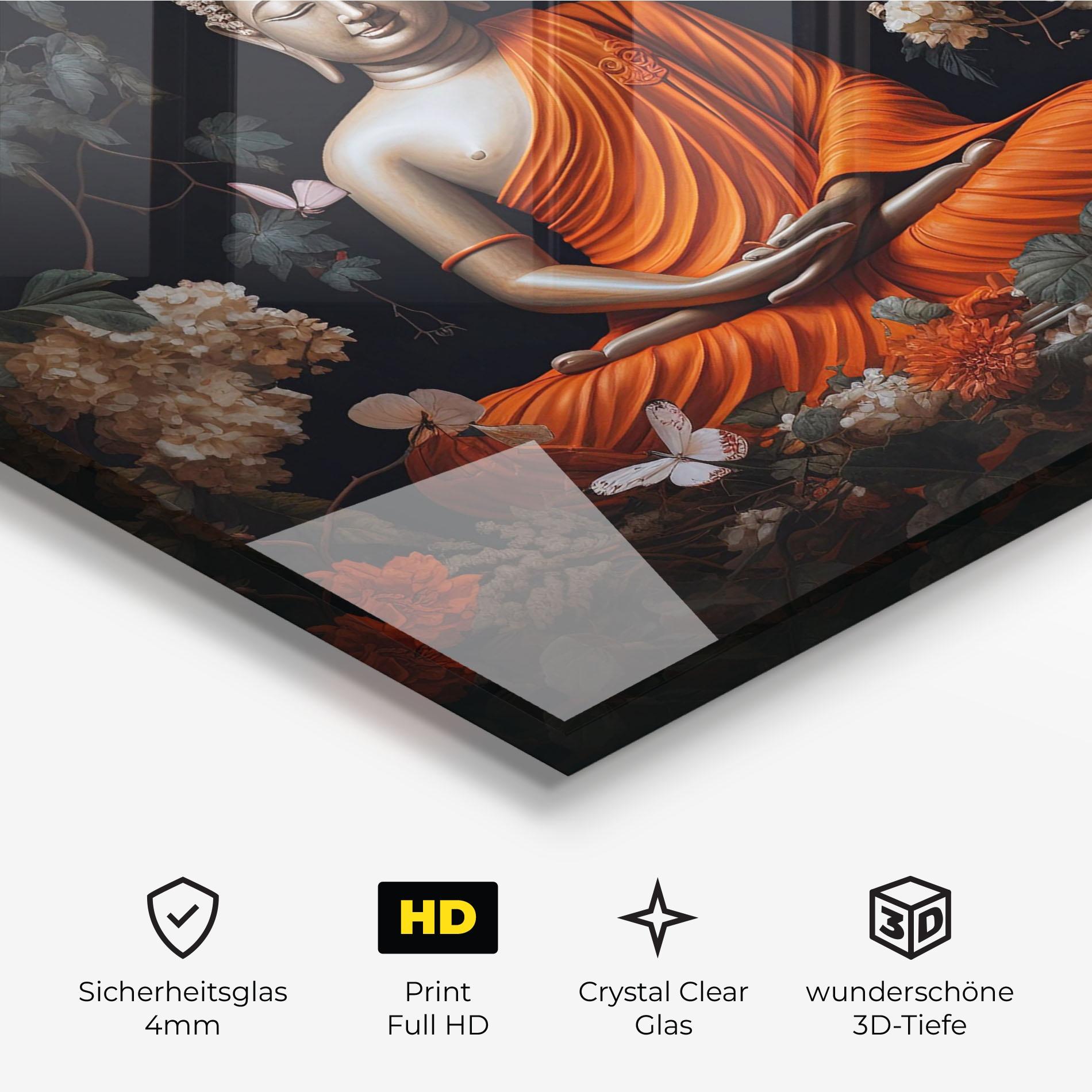 Glasbild Butterfly Buddha mockup 3