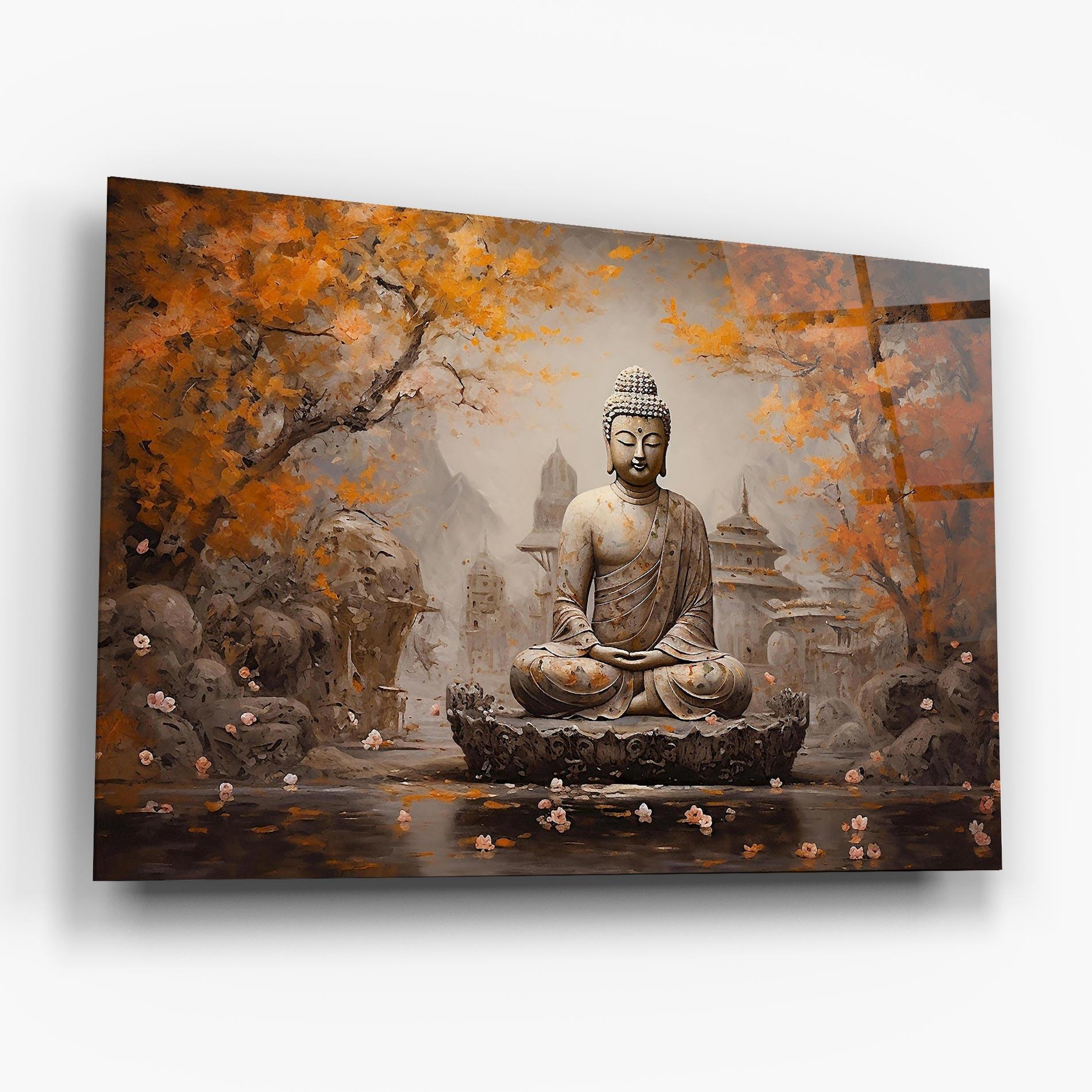 Glasbild Beautiful Buddha Art mockup 6