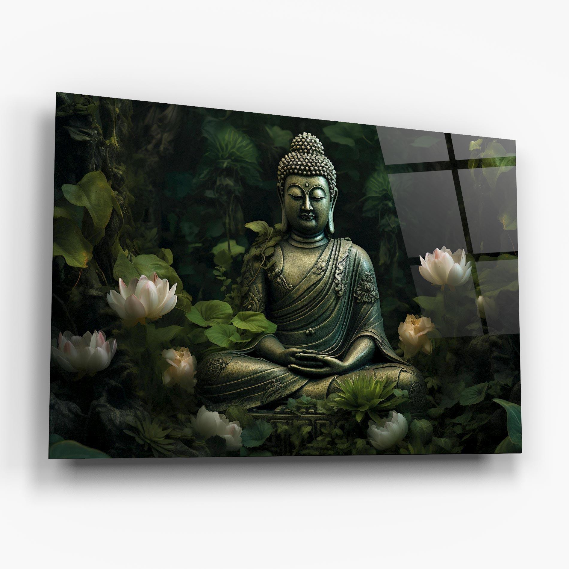 Glasbild Buddha Lotus Flower mockup 6