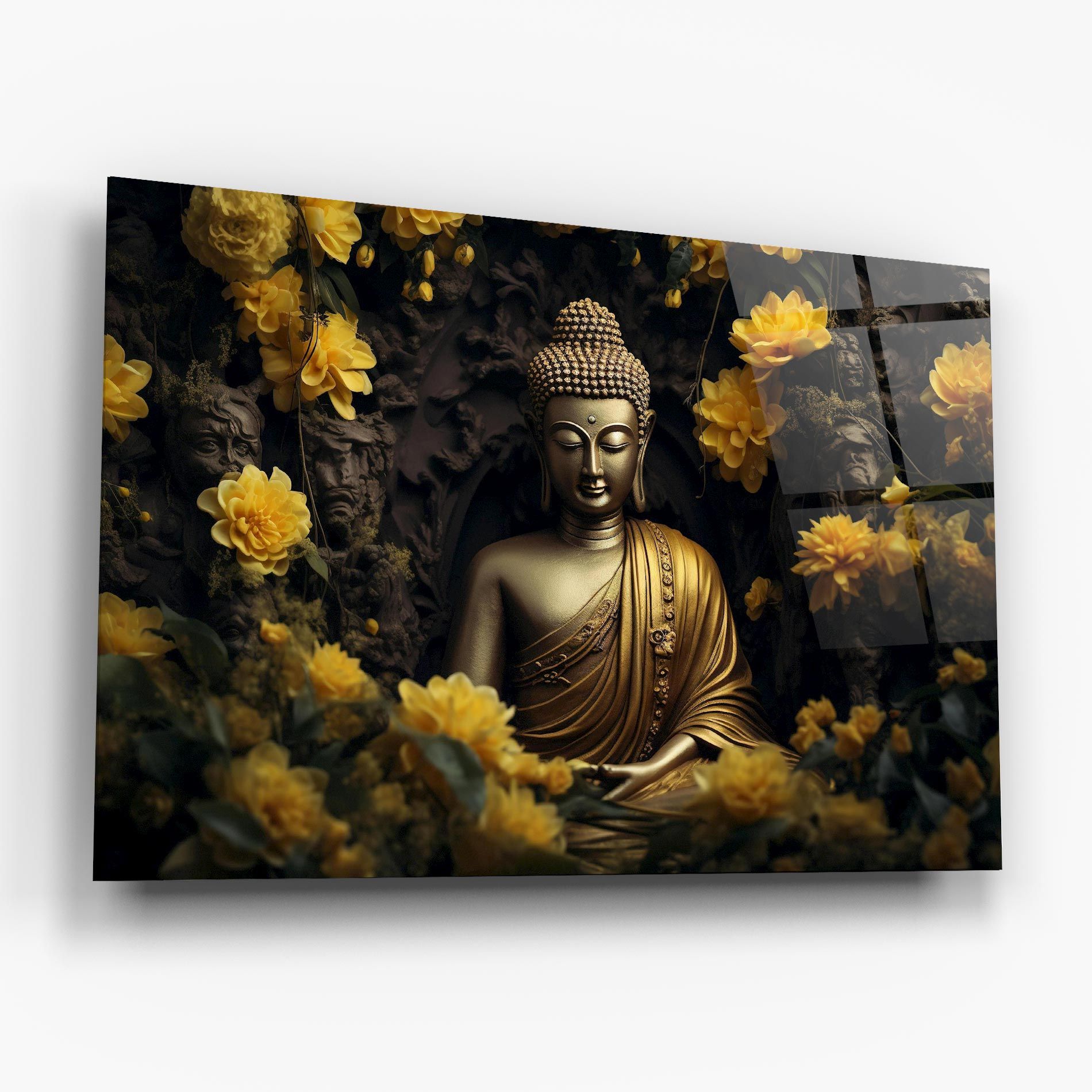 Gold Buddha Flowers mockup 6
