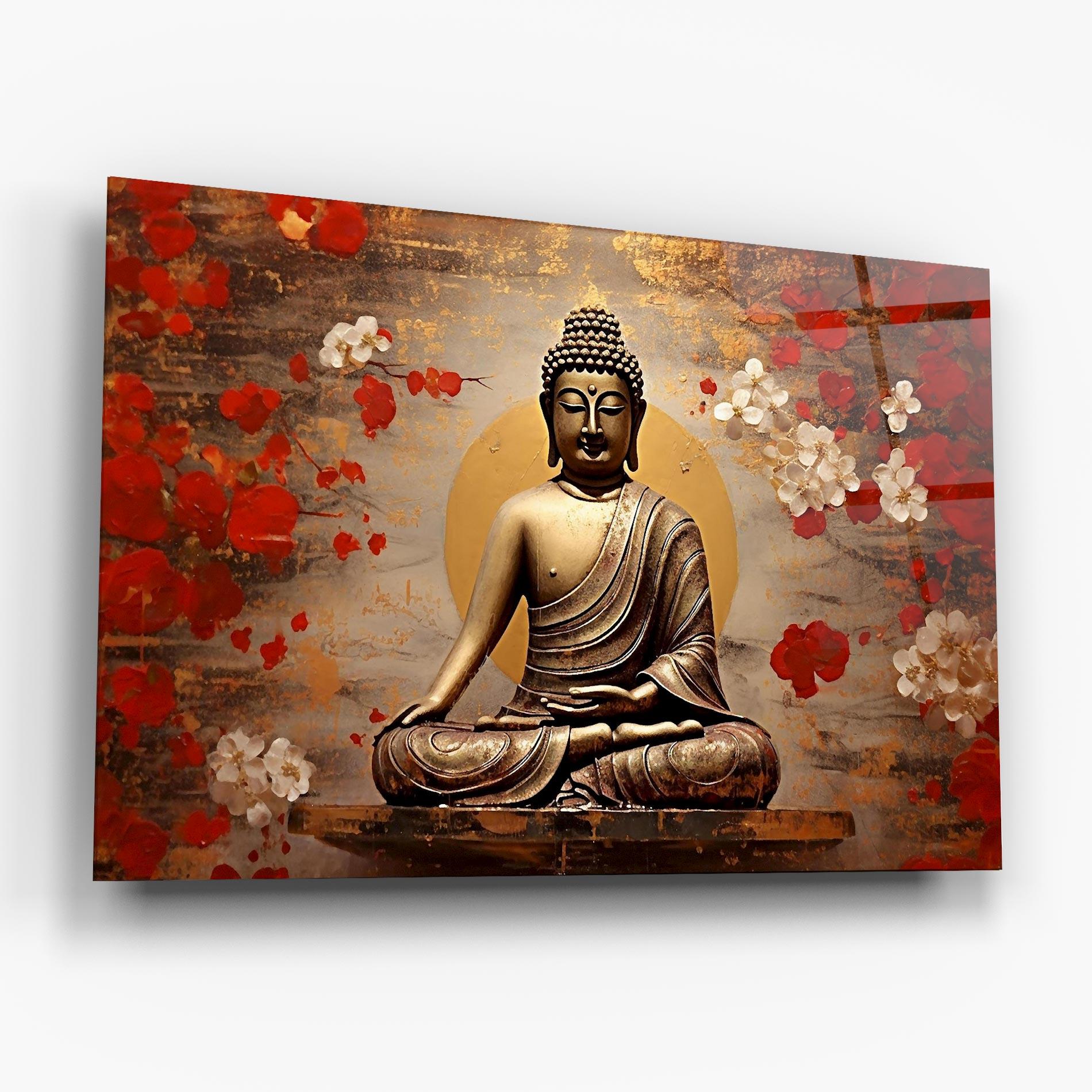 Glasbild Japanese Buddha Art mockup 6