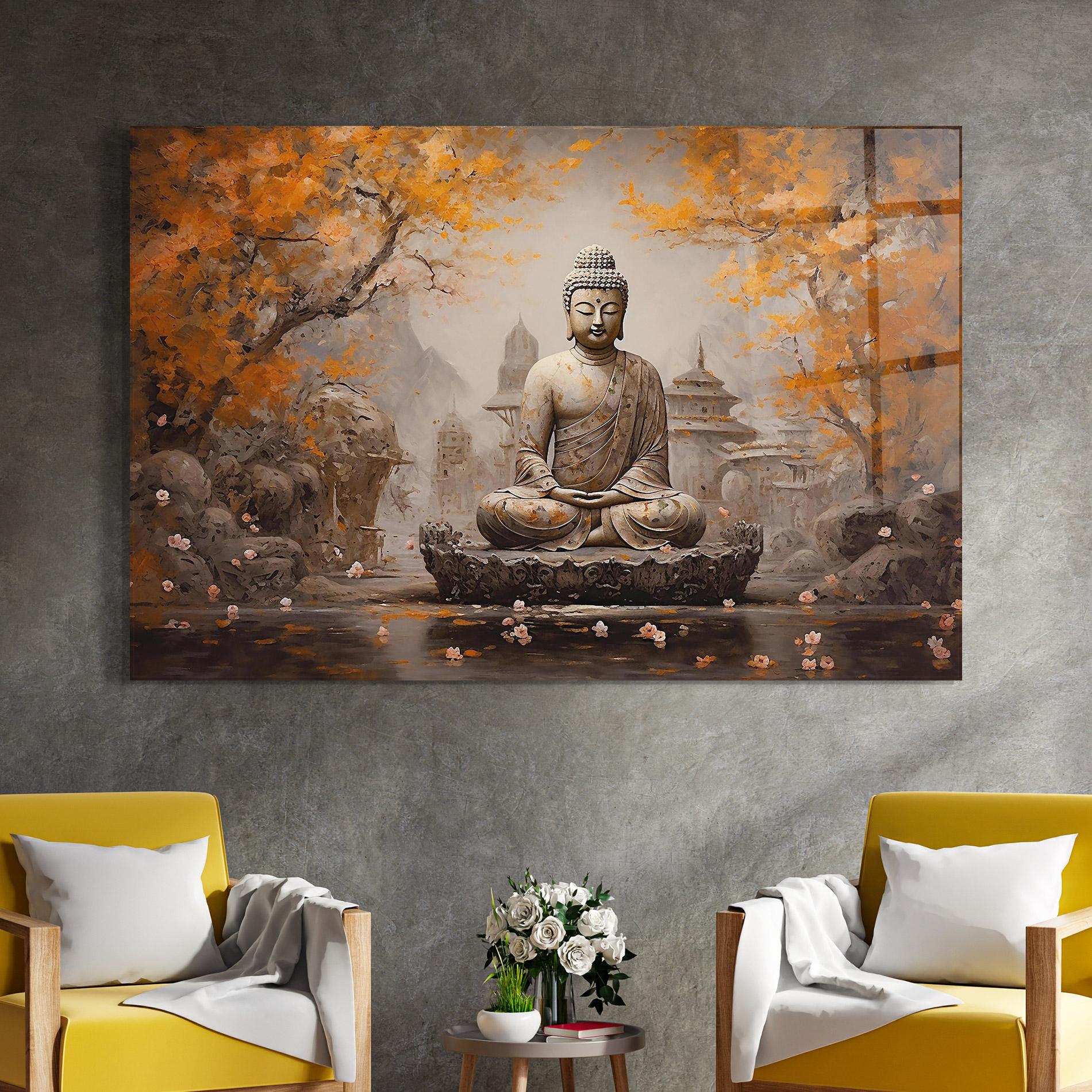 Glasbild Beautiful Buddha Art mockup 4