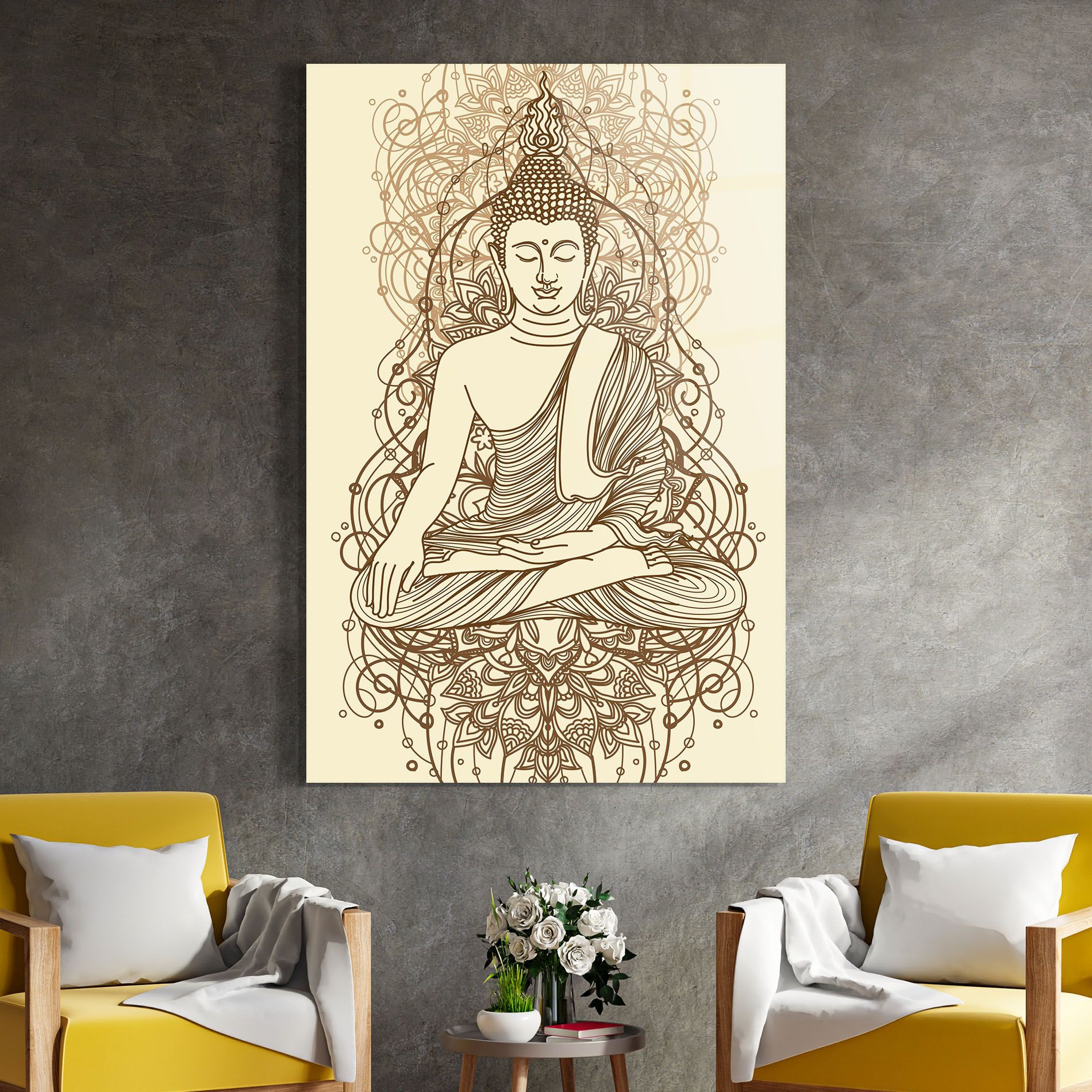 Brown Line Buddha mockup 4