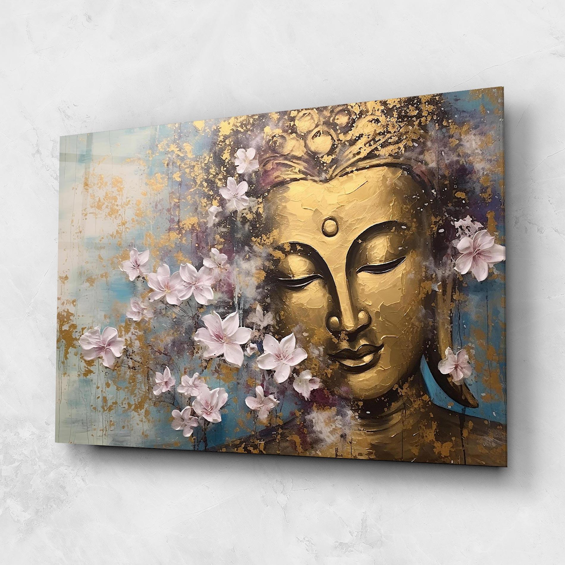 Glasbild Abstract Buddha Plants mockup 1