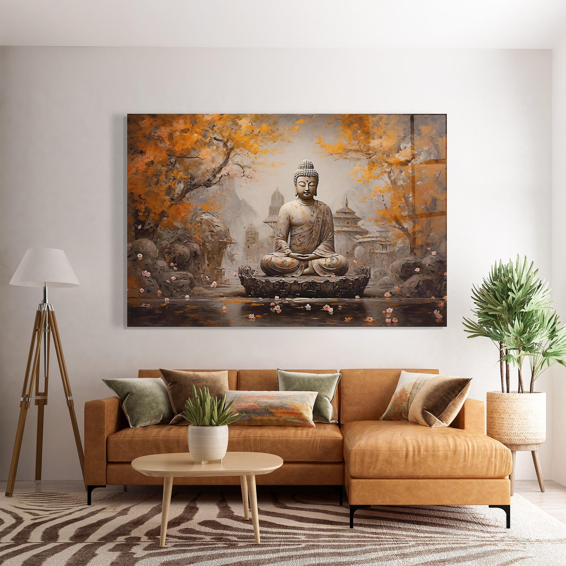 Glasbild Beautiful Buddha Art mockup 7