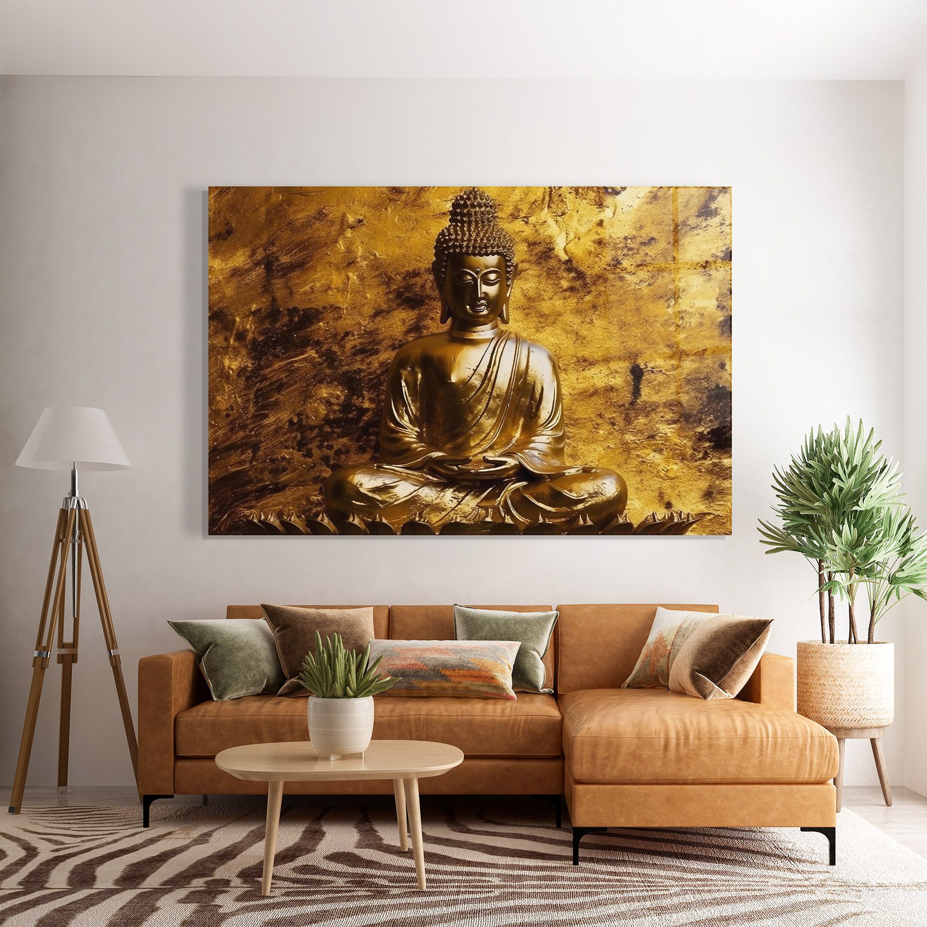 Statue Gold Buddha mockup 7