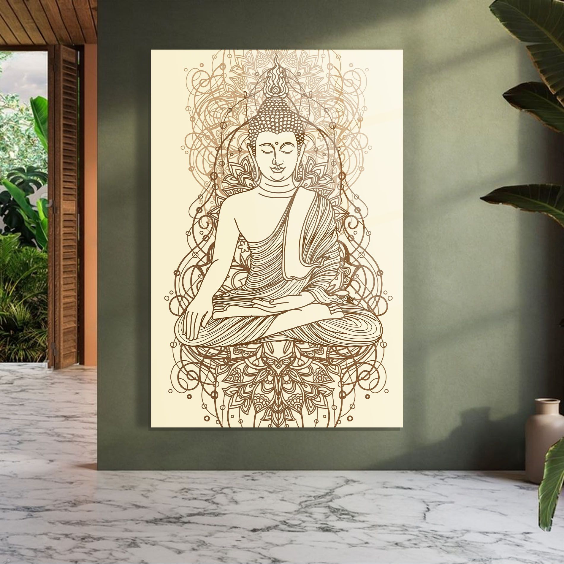 Brown Line Buddha mockup 7