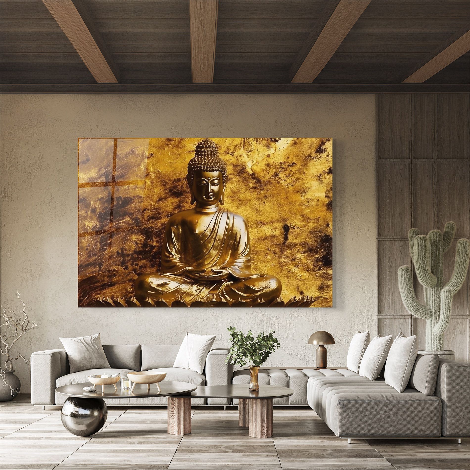Statue Gold Buddha mockup 8