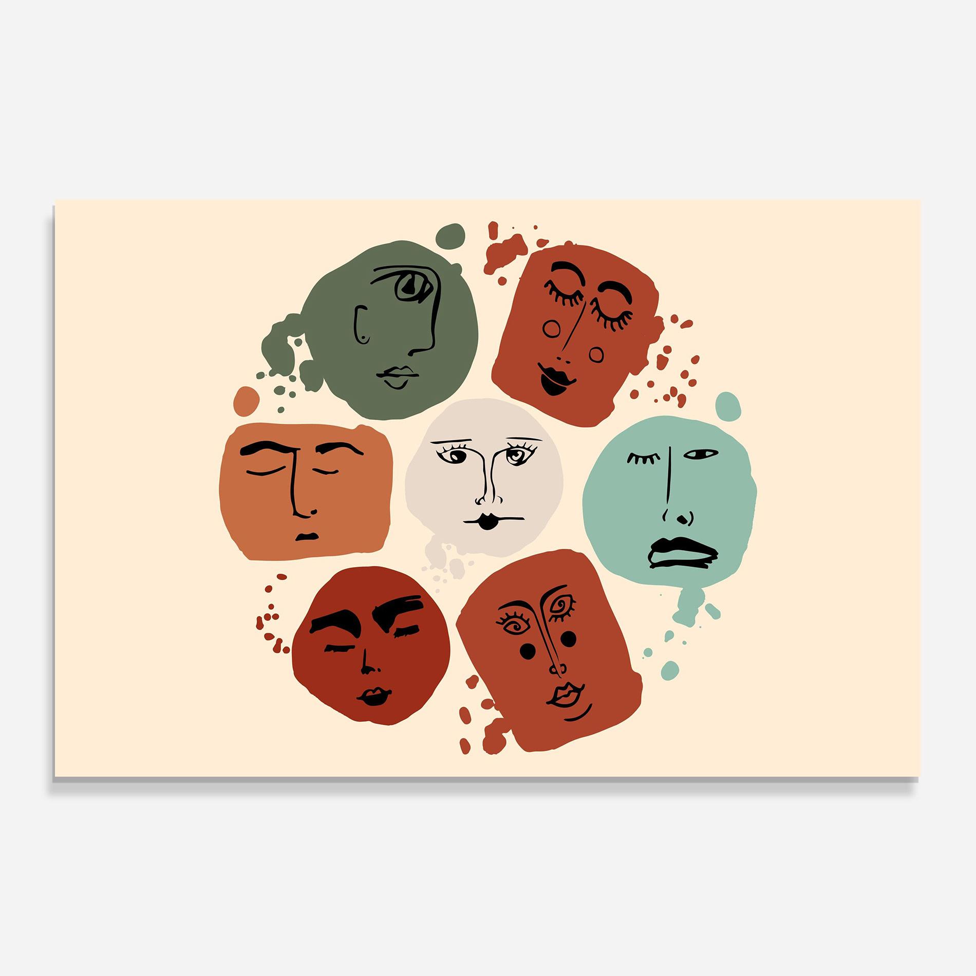Glasbild Circle Faces mockup 0