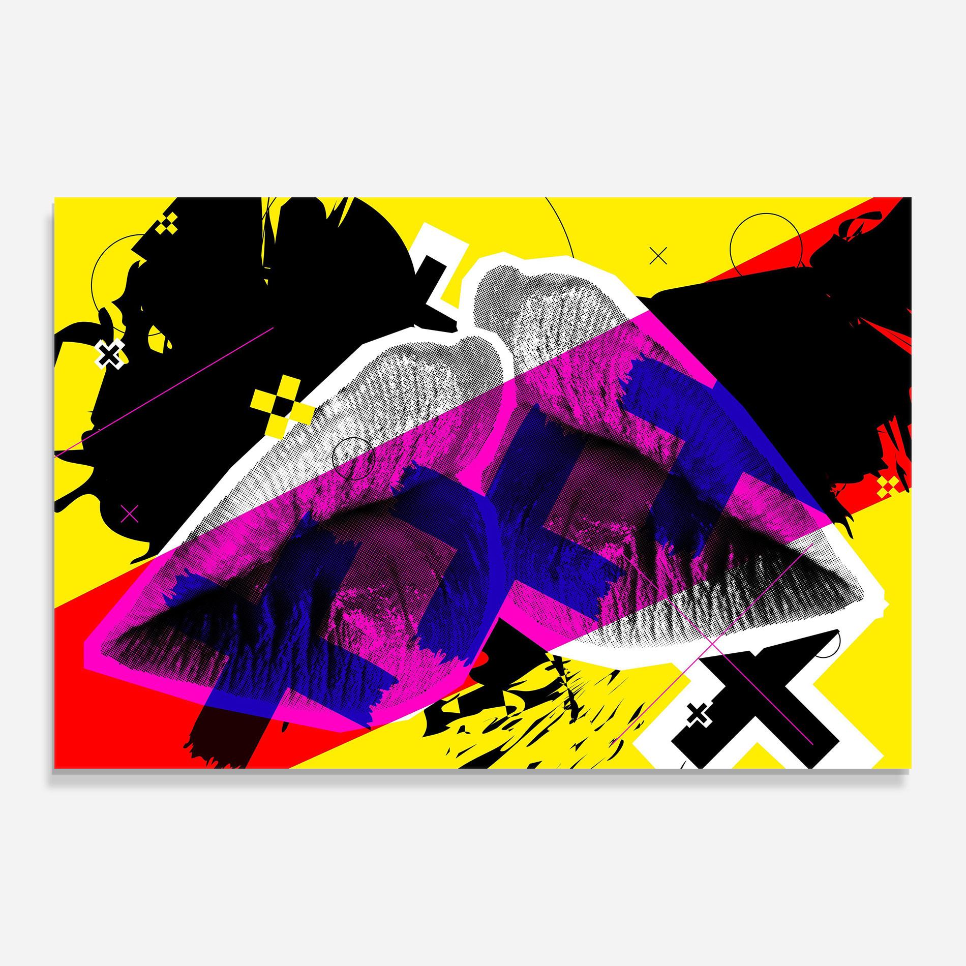 Glasbild Lips Purple Light mockup 0