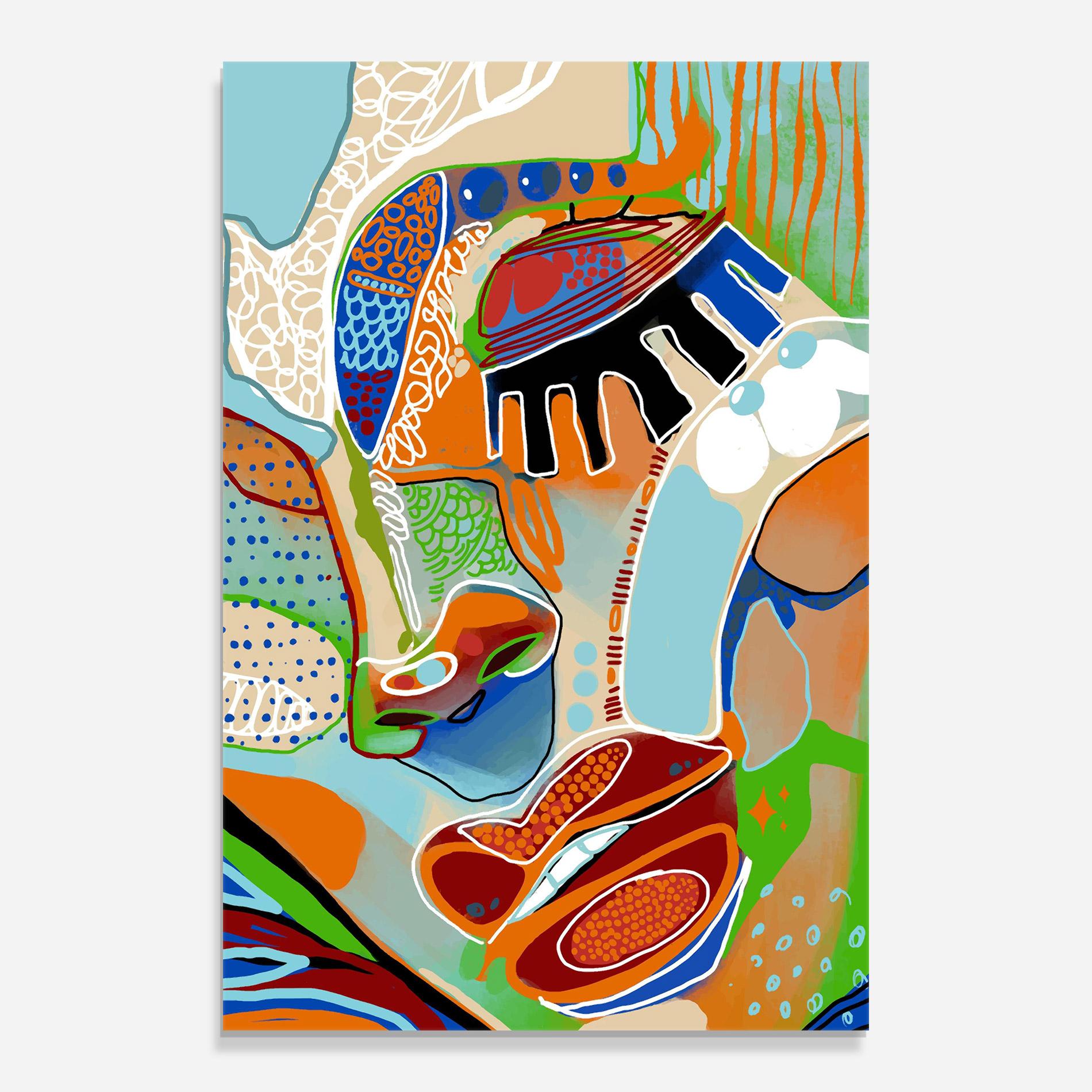 Glasbild Abstract Face Art mockup 0