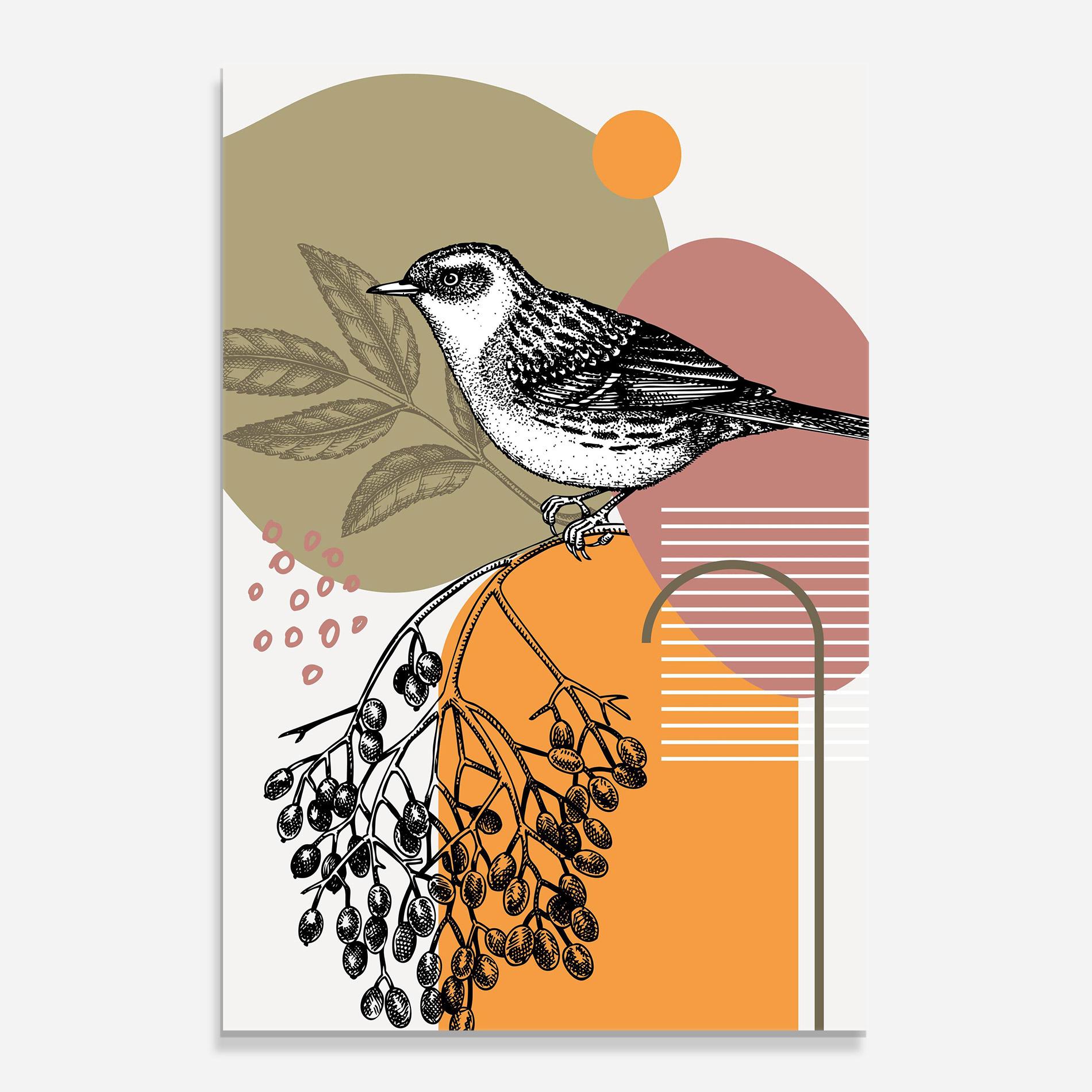 Glasbild Bird Collage mockup 0