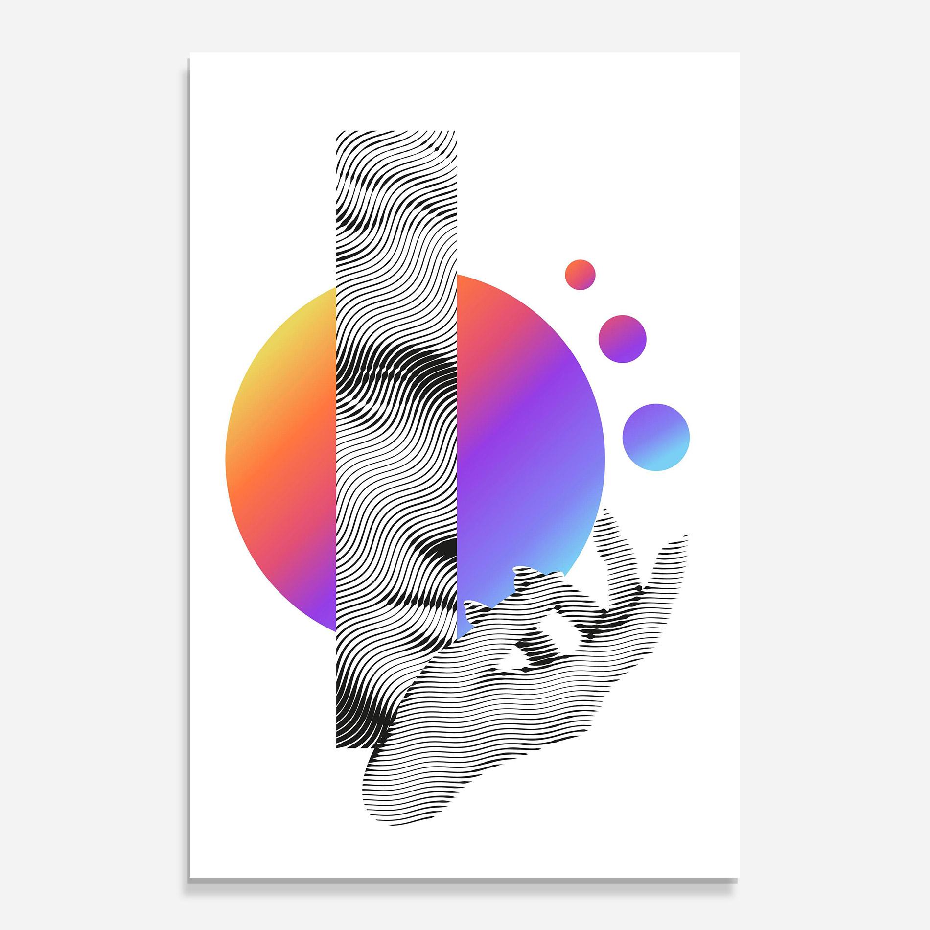 Glasbild Orange Light Statue mockup 0