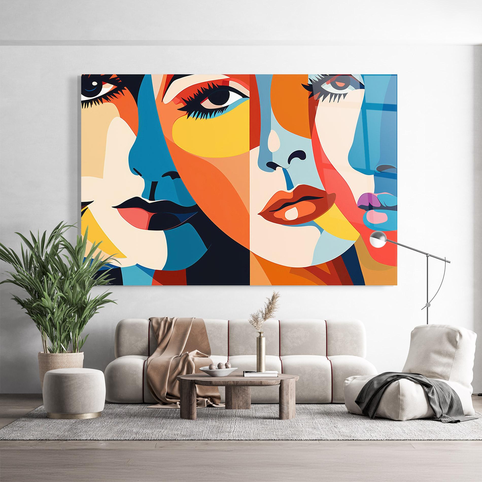 Glasbild Beauty Face Collage mockup 9