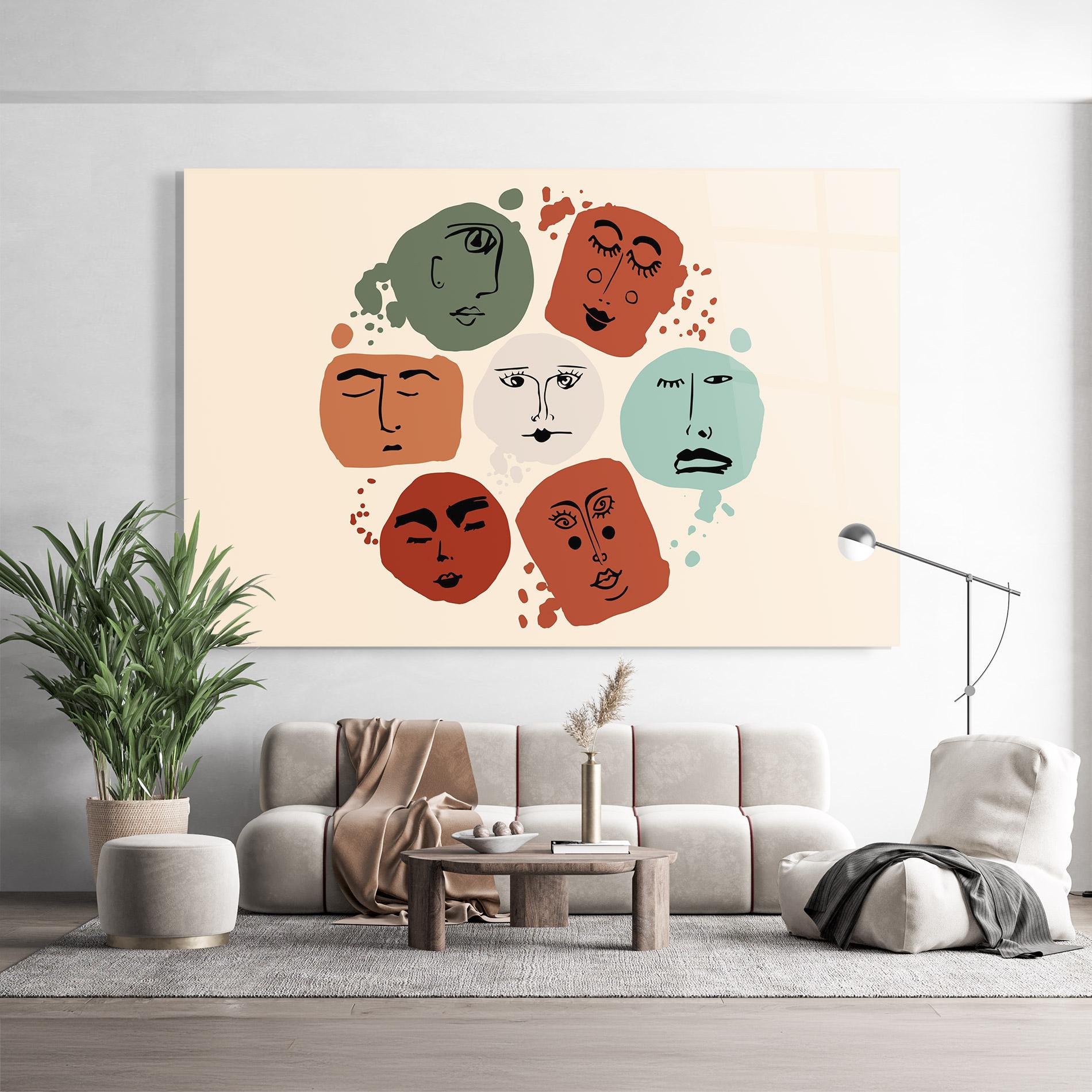 Glasbild Circle Faces mockup 9