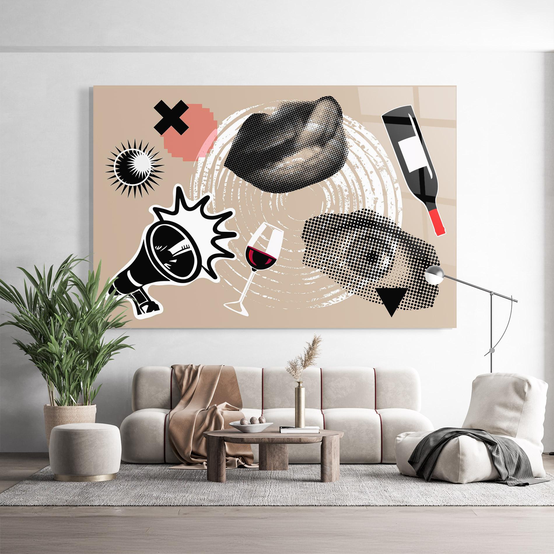 Glasbild Lips Mouth Collage mockup 9