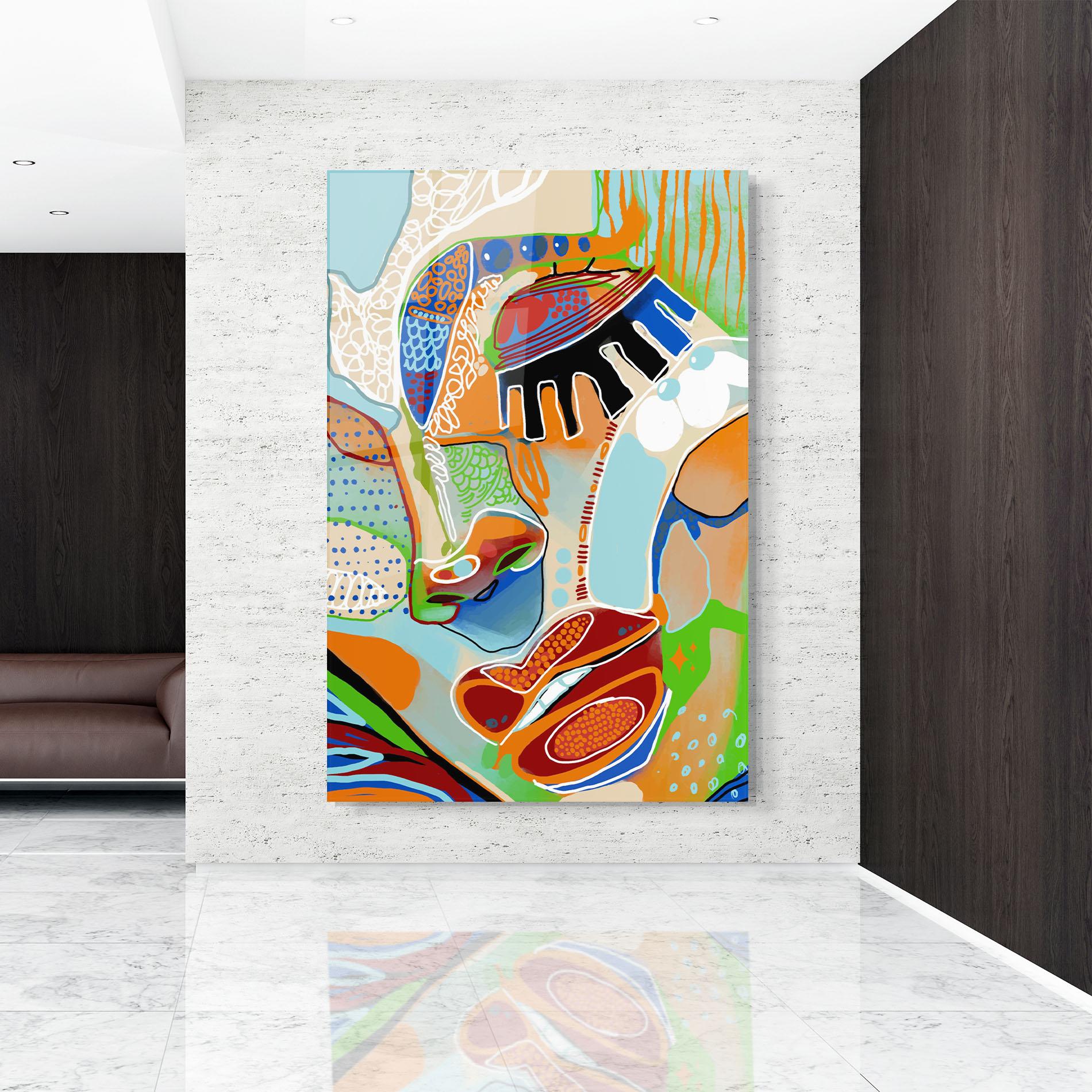 Glasbild Abstract Face Art mockup 9