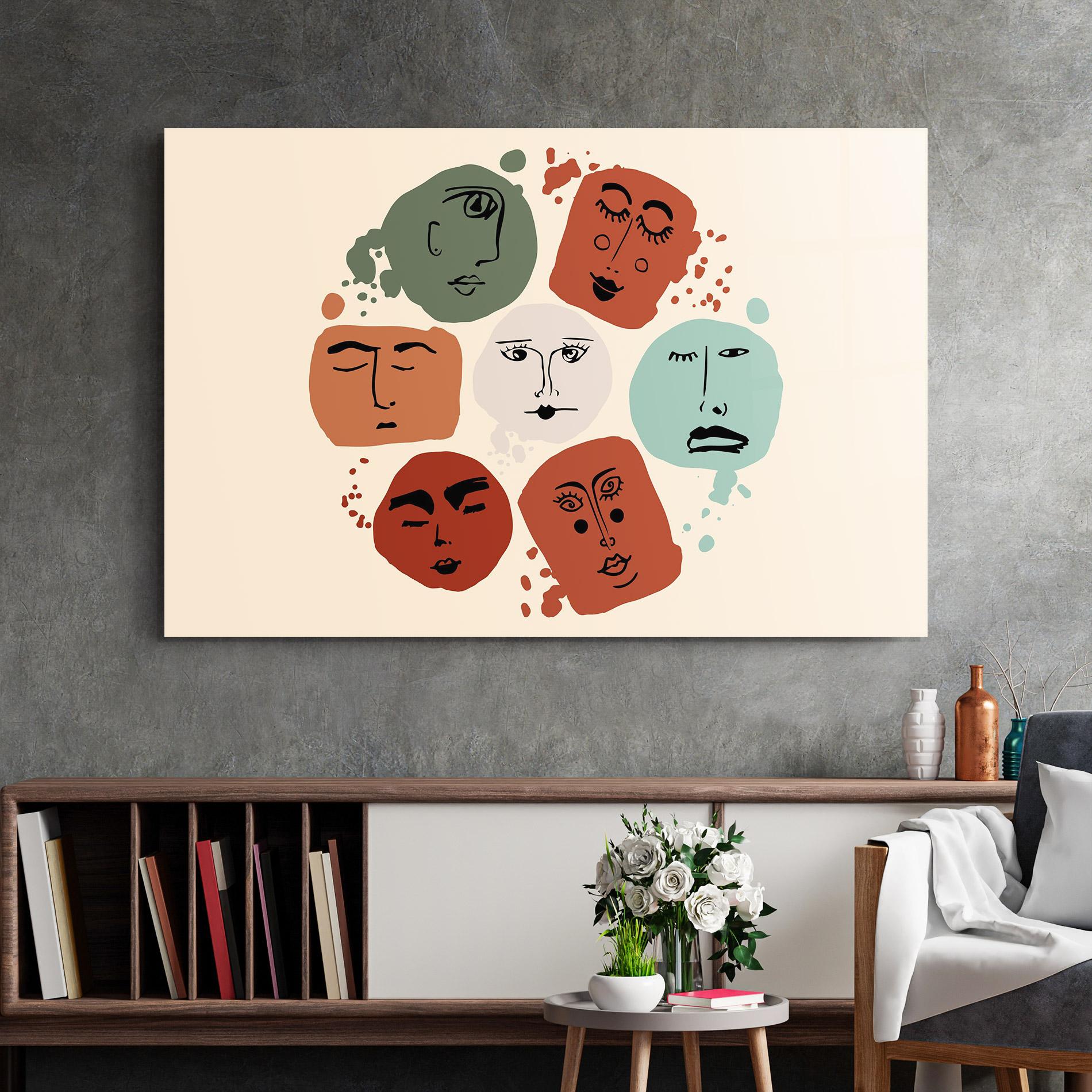 Glasbild Circle Faces mockup 2