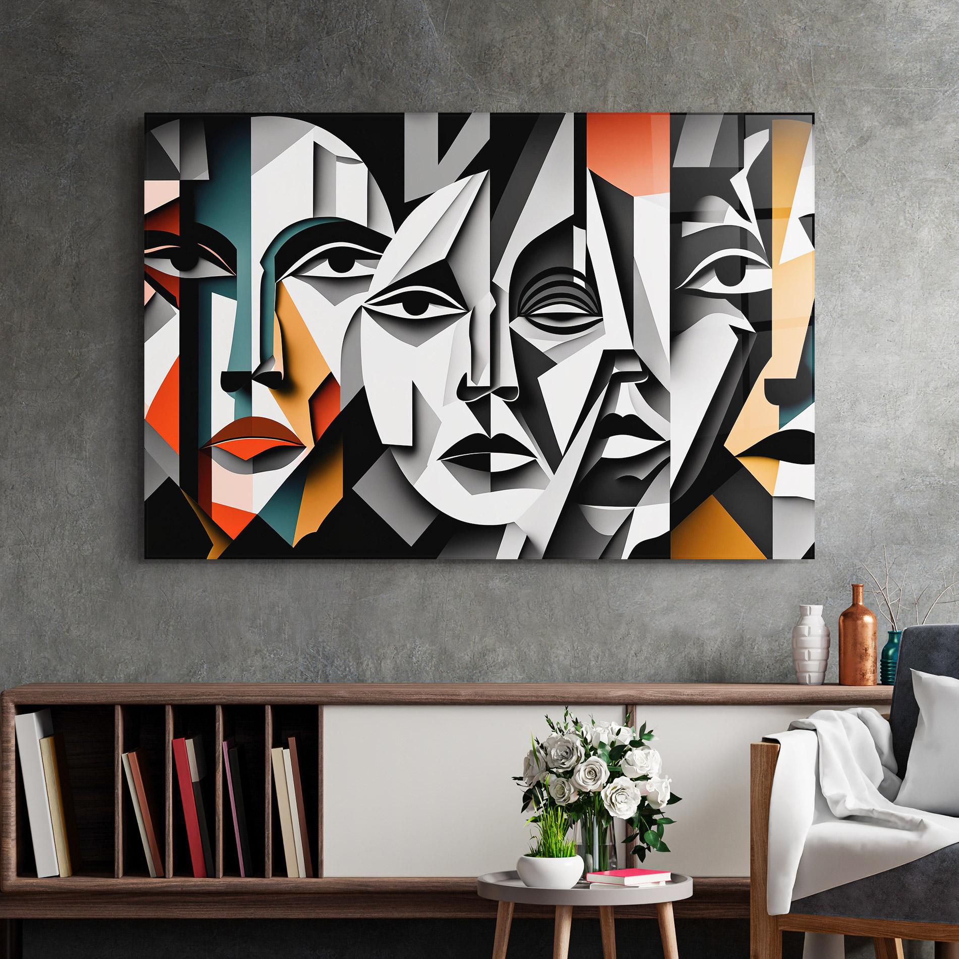 Glasbild Mix Faces Collage mockup 2