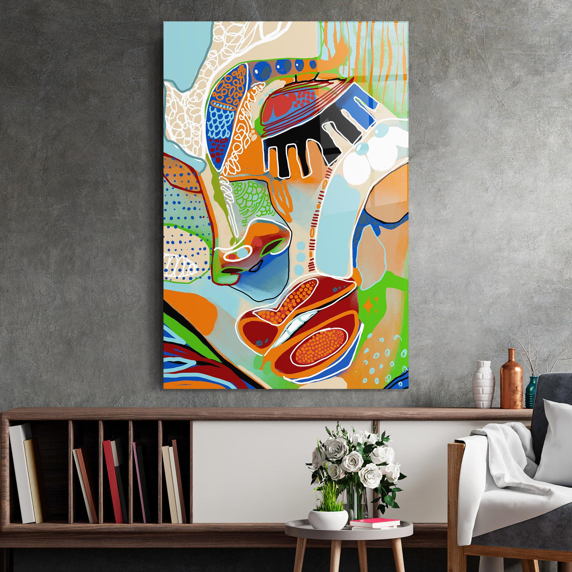 Glasbild Abstract Face Art mockup 2