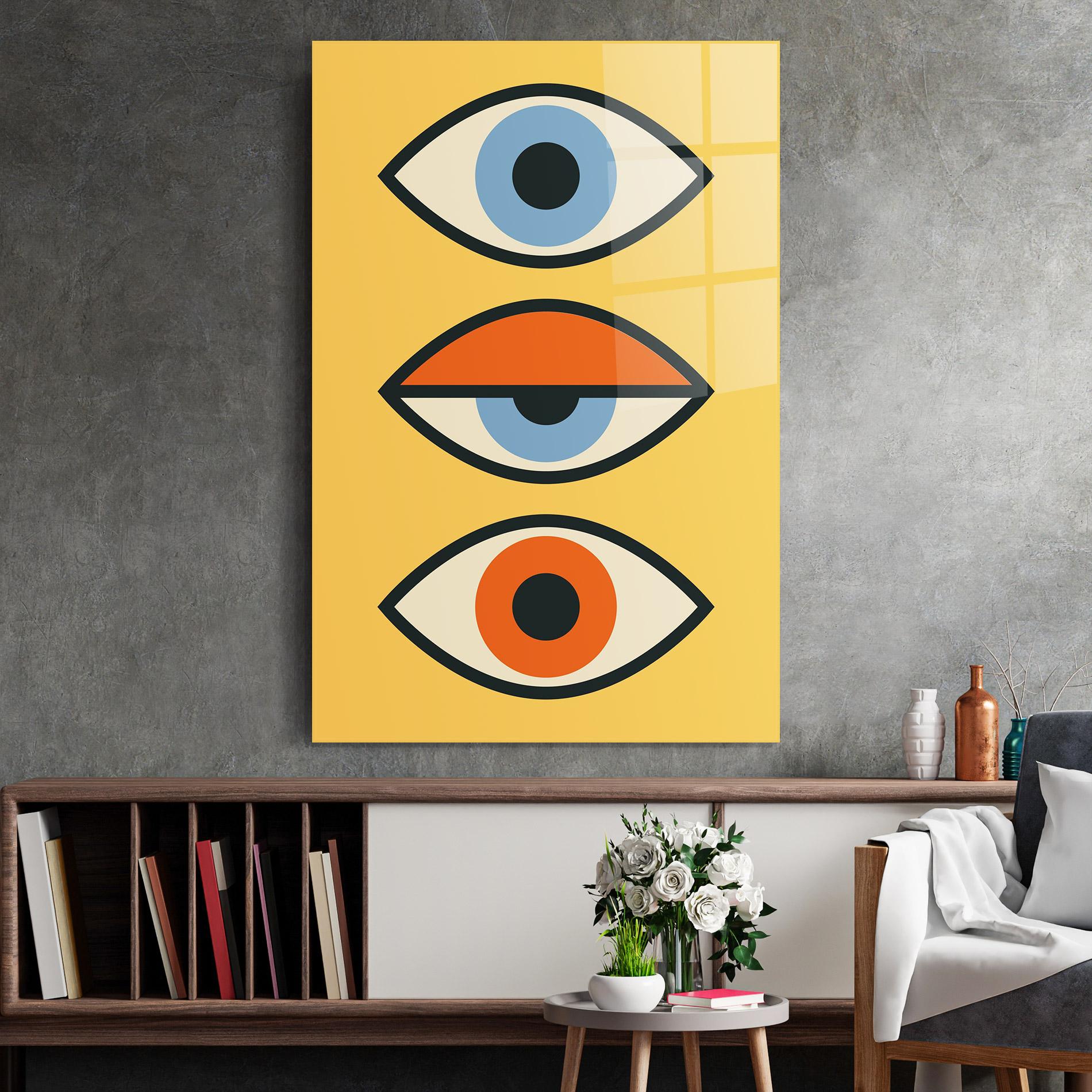 Glasbild Blue Orange Eye mockup 2