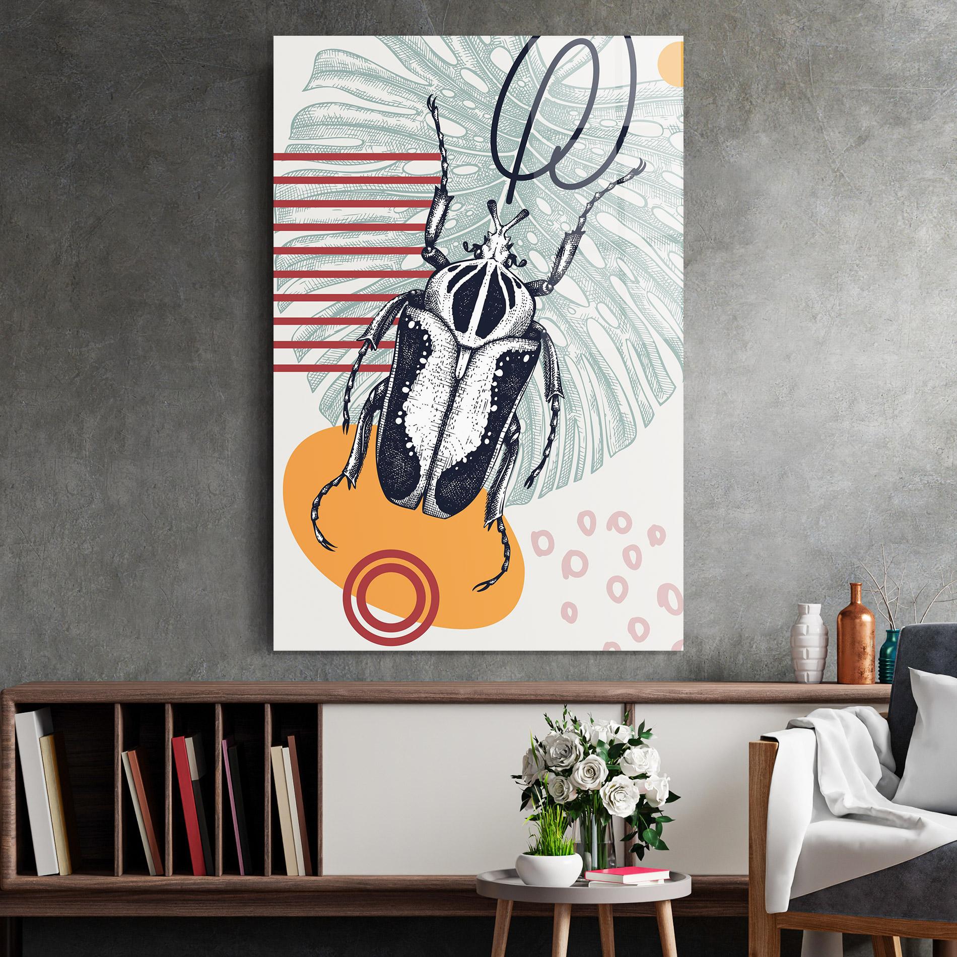 Glasbild Insects Art Collage mockup 2