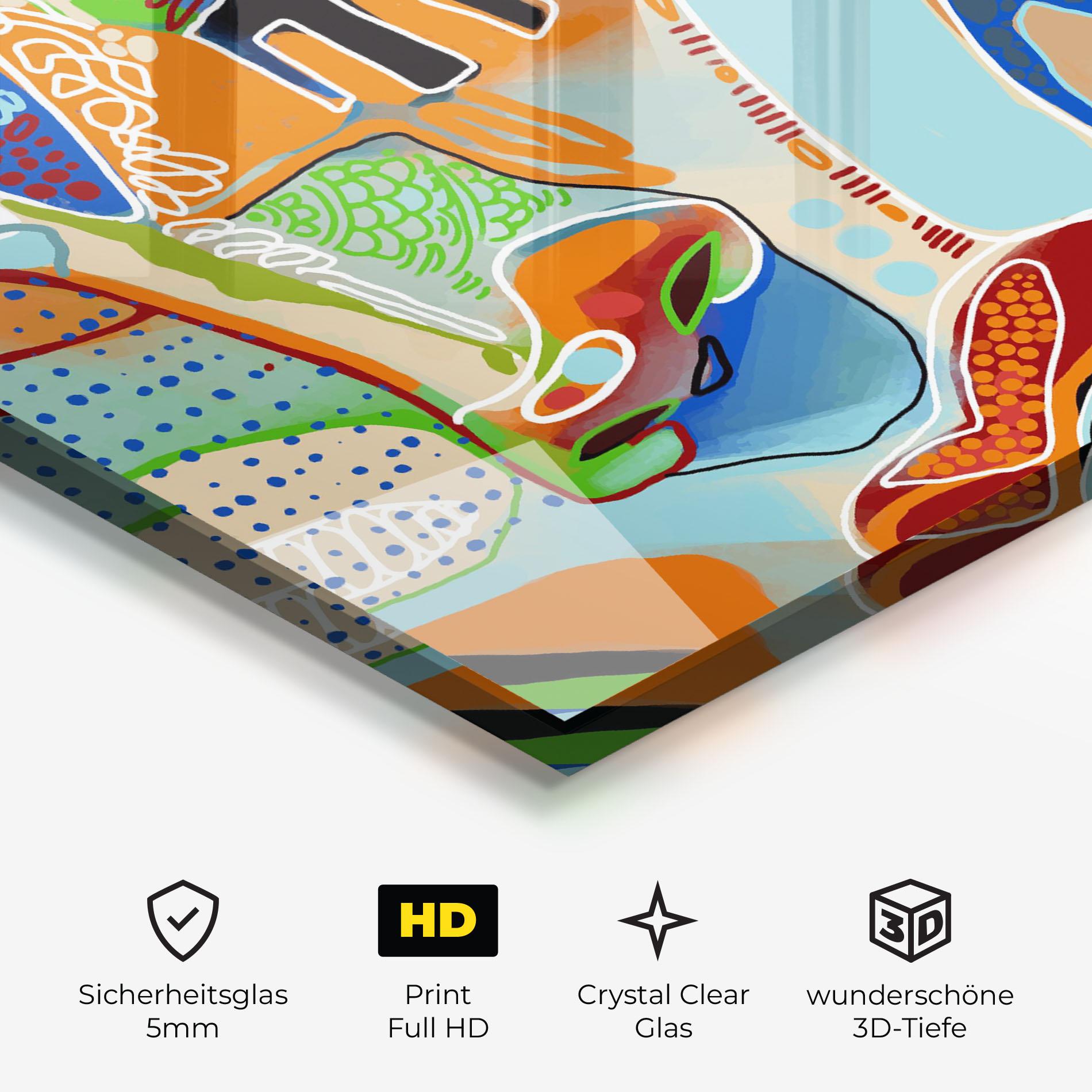 Glasbild Abstract Face Art mockup 3