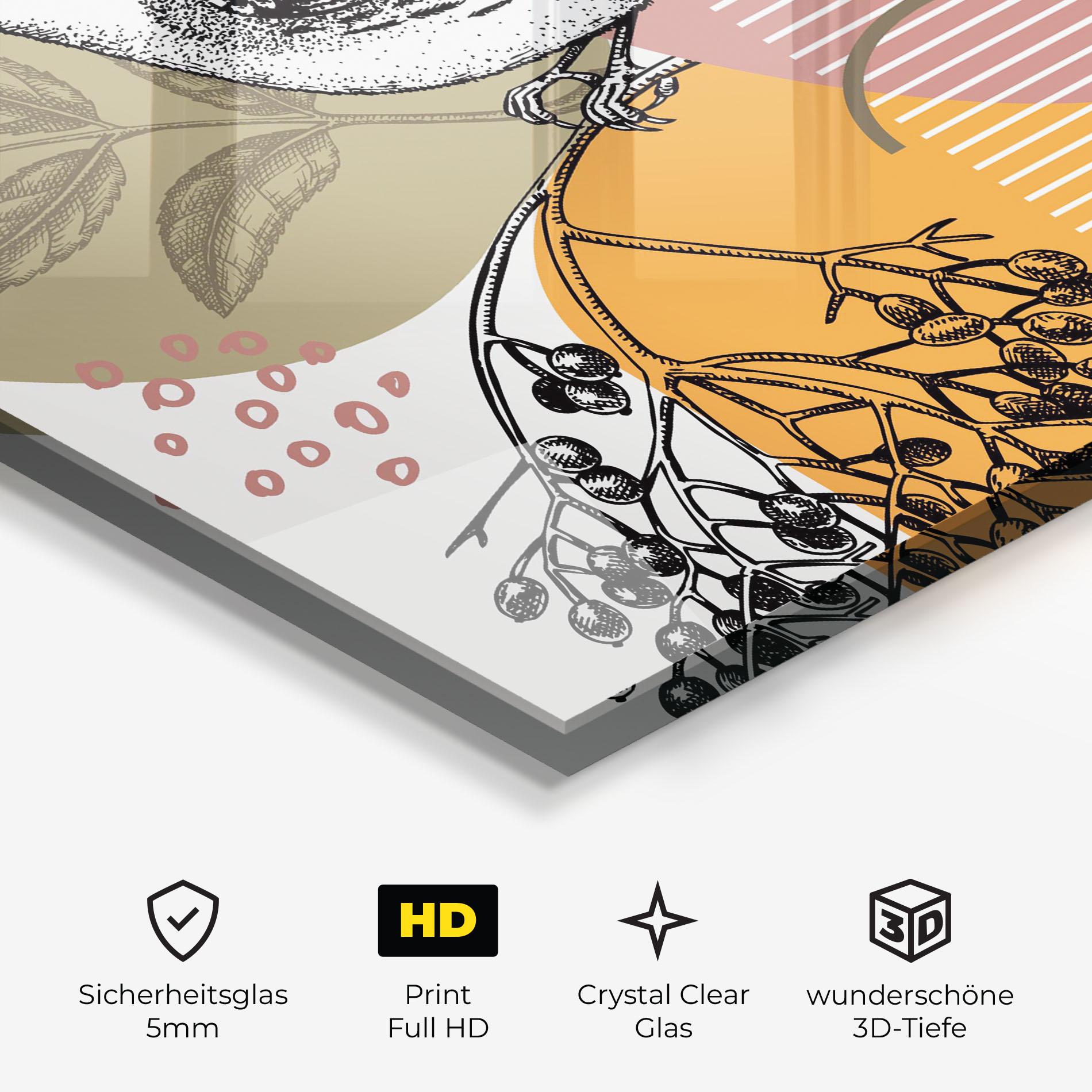 Glasbild Bird Collage mockup 3