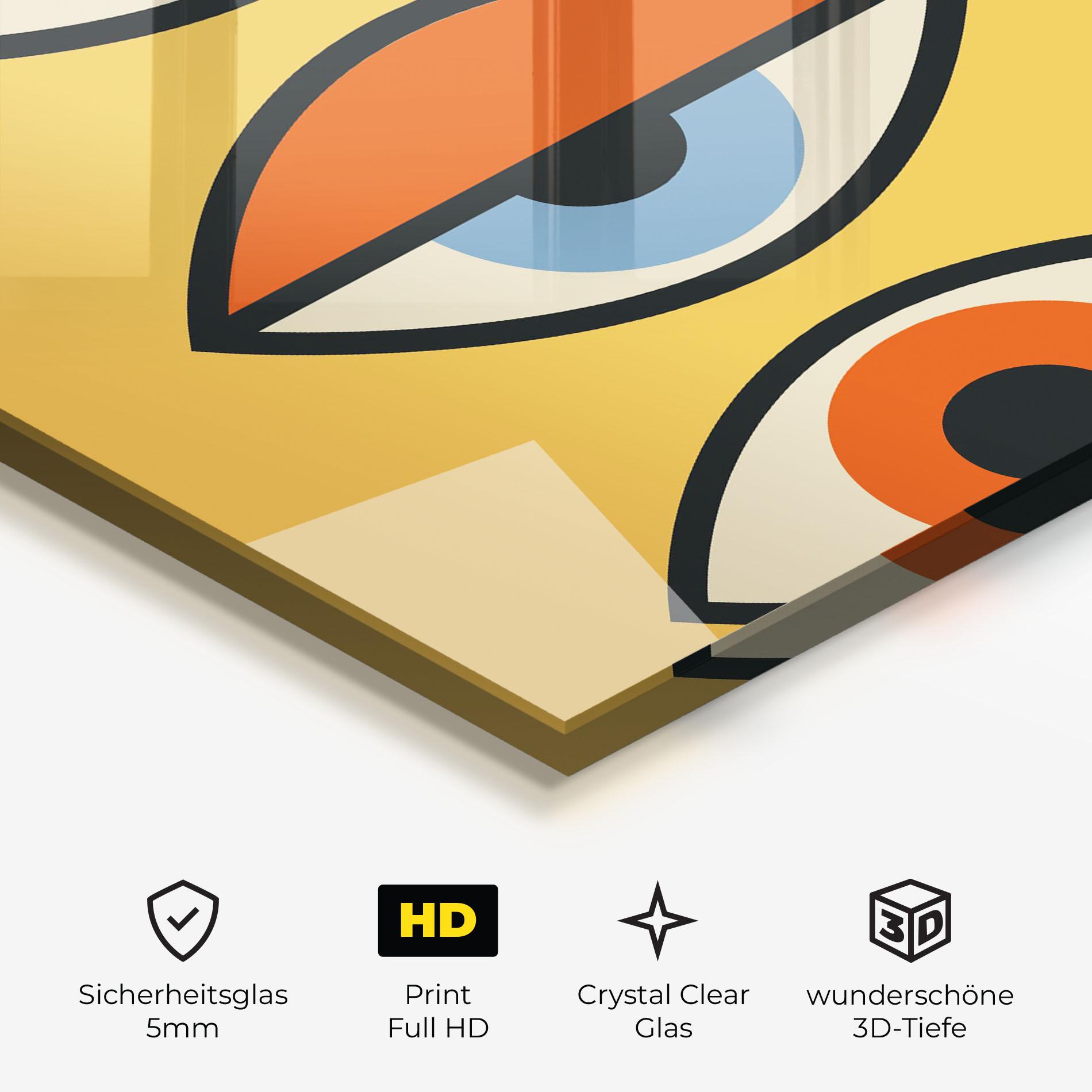 Glasbild Blue Orange Eye mockup 3