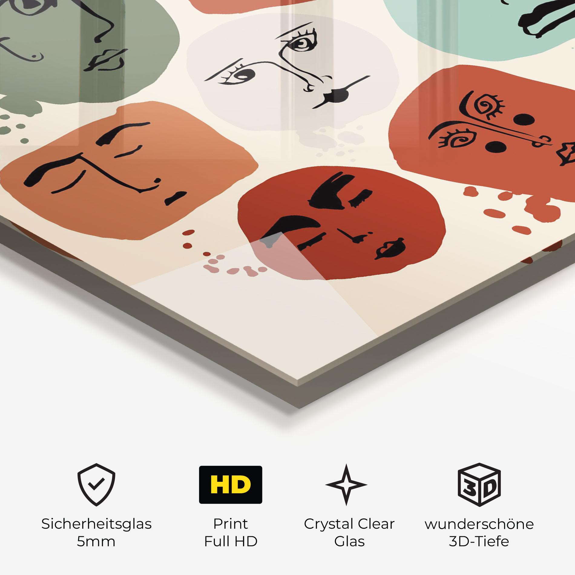Glasbild Circle Faces mockup 3