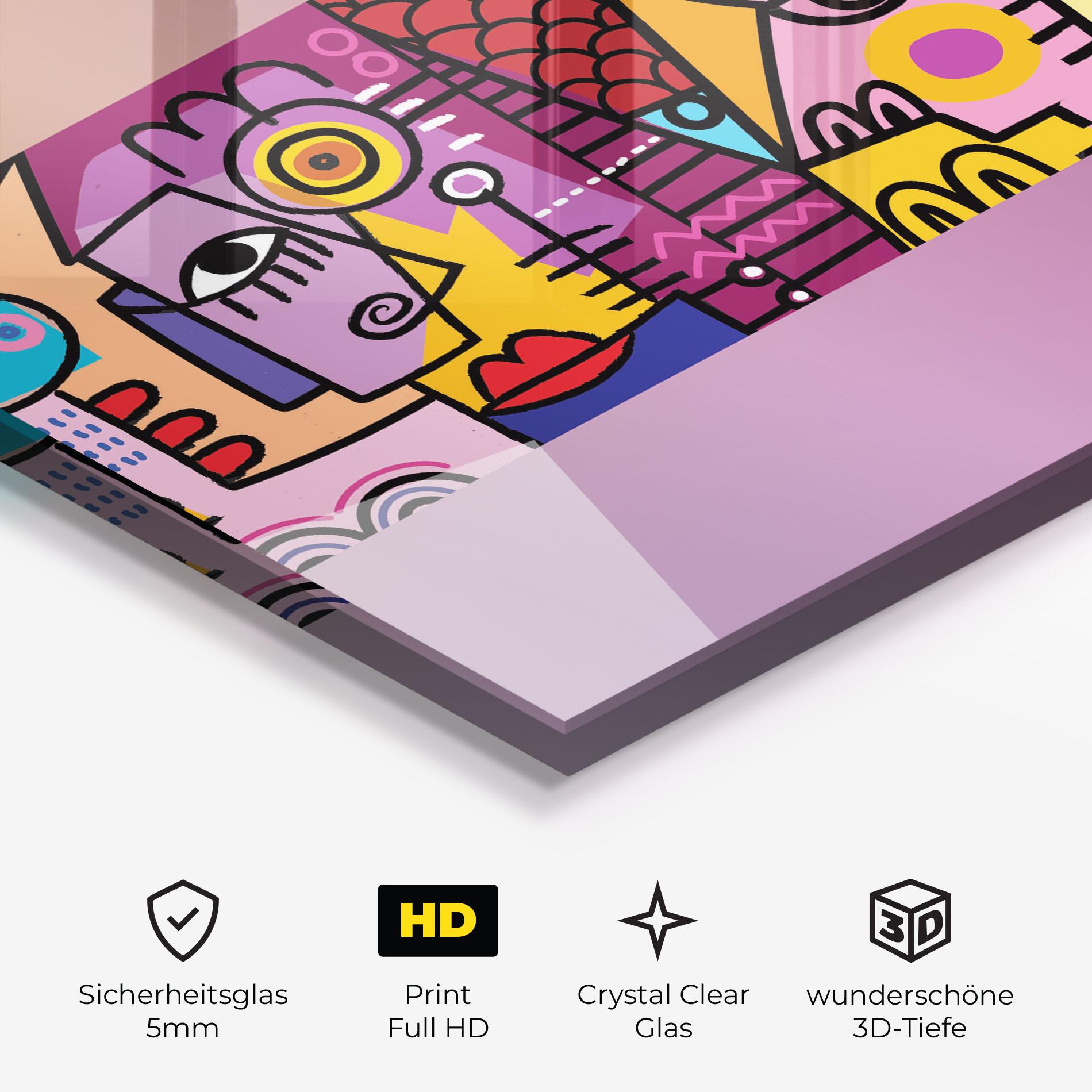 Glasbild Face Group Purple mockup 3