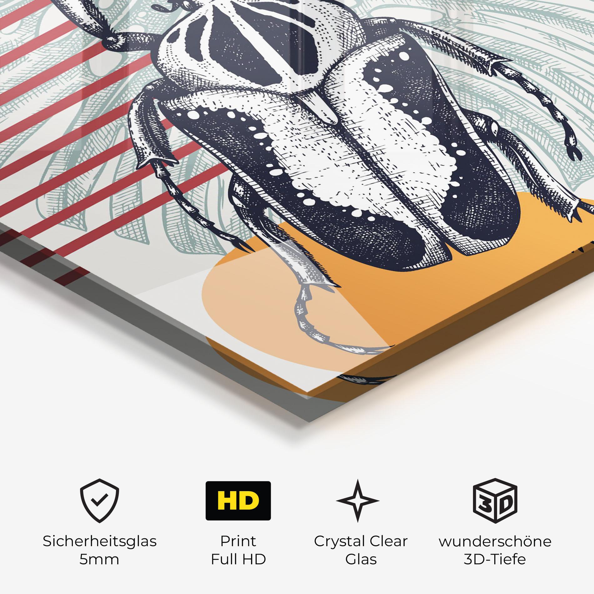 Glasbild Insects Art Collage mockup 3