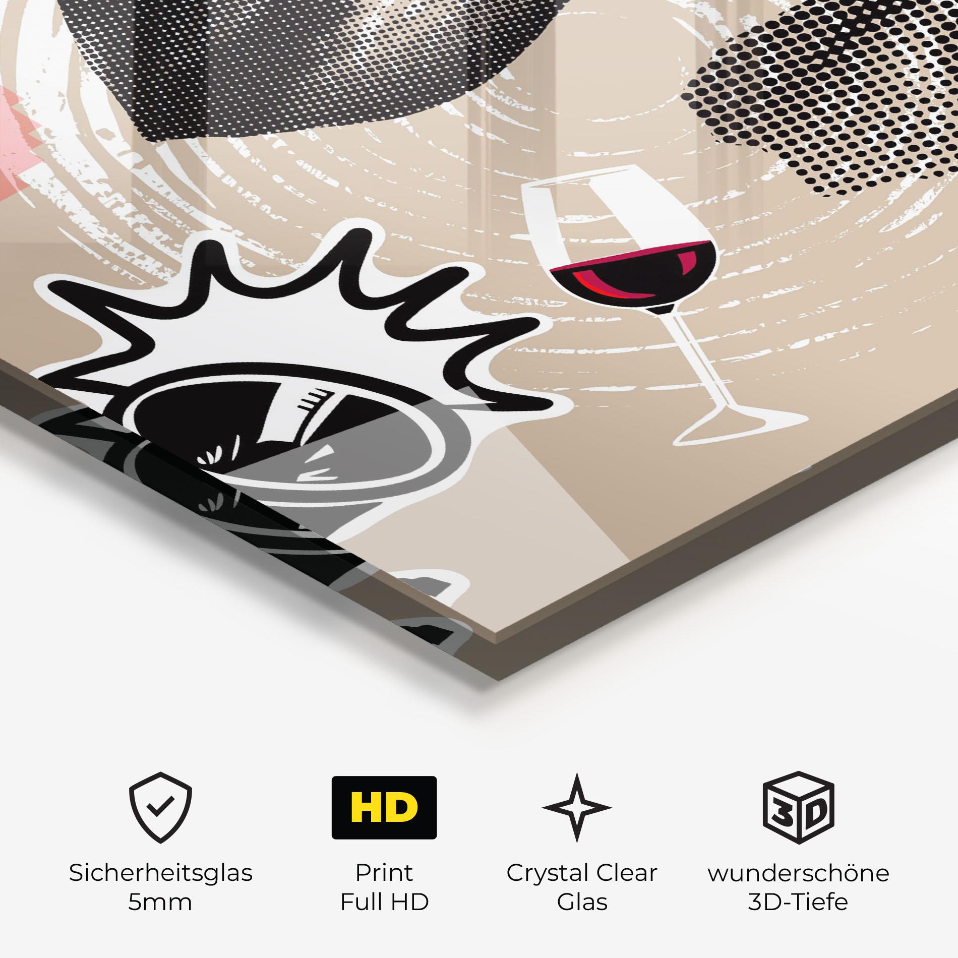 Glasbild Lips Mouth Collage mockup 3