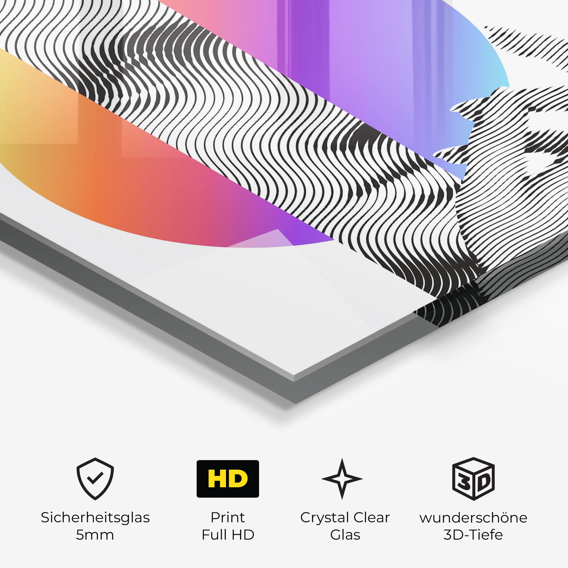 Glasbild Orange Light Statue mockup 3