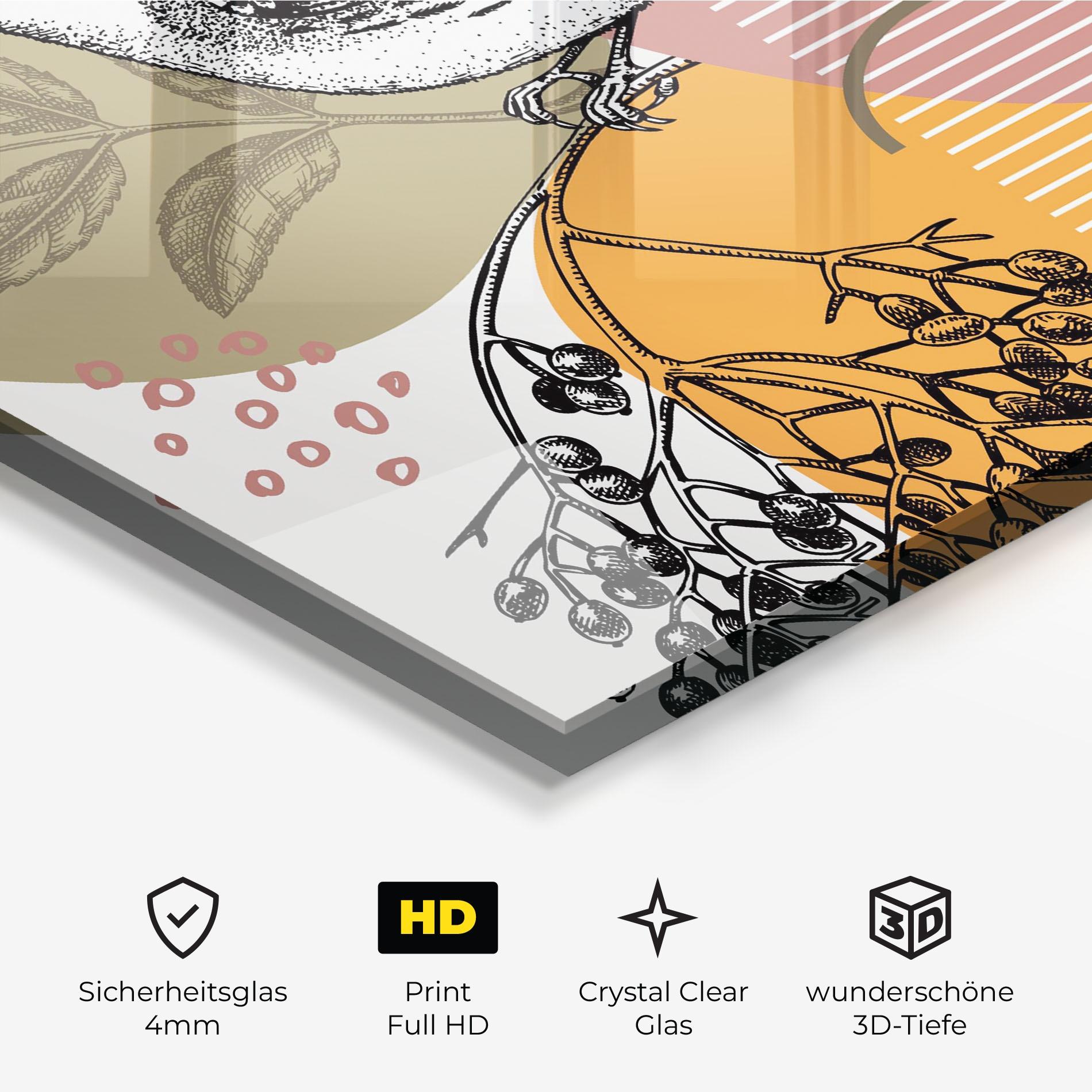 Glasbild Bird Collage mockup 3