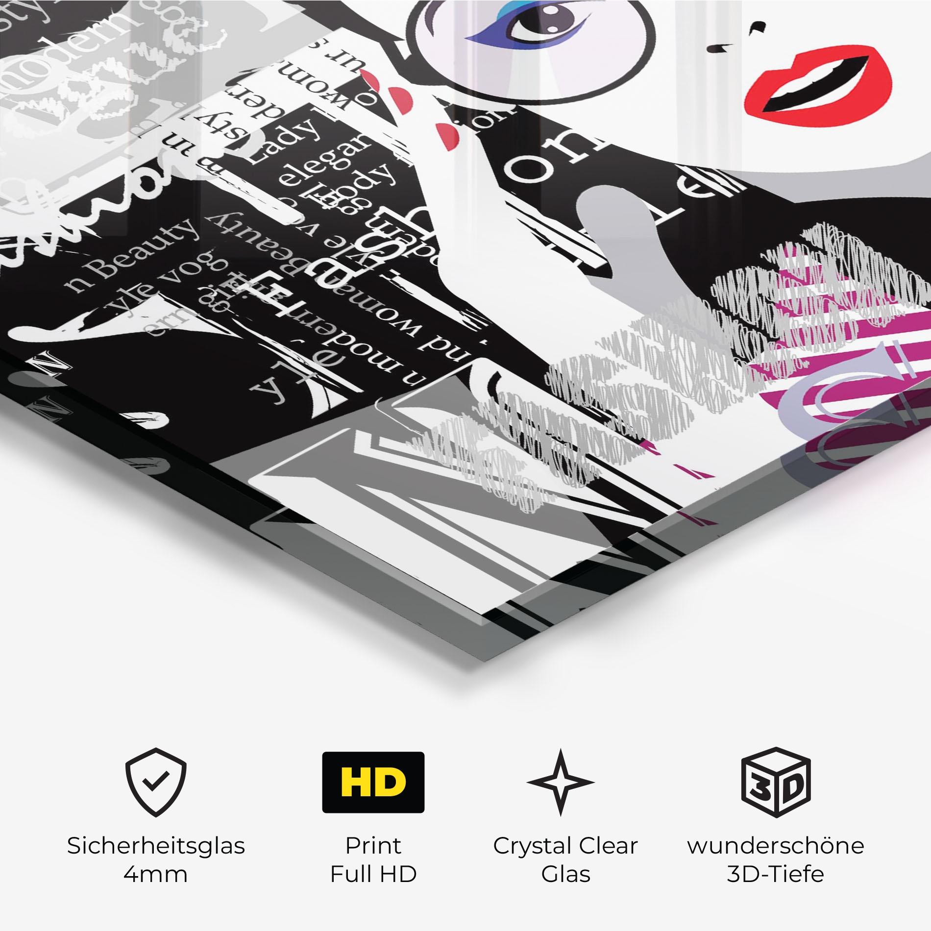 Glasbild Fashion Collage mockup 3