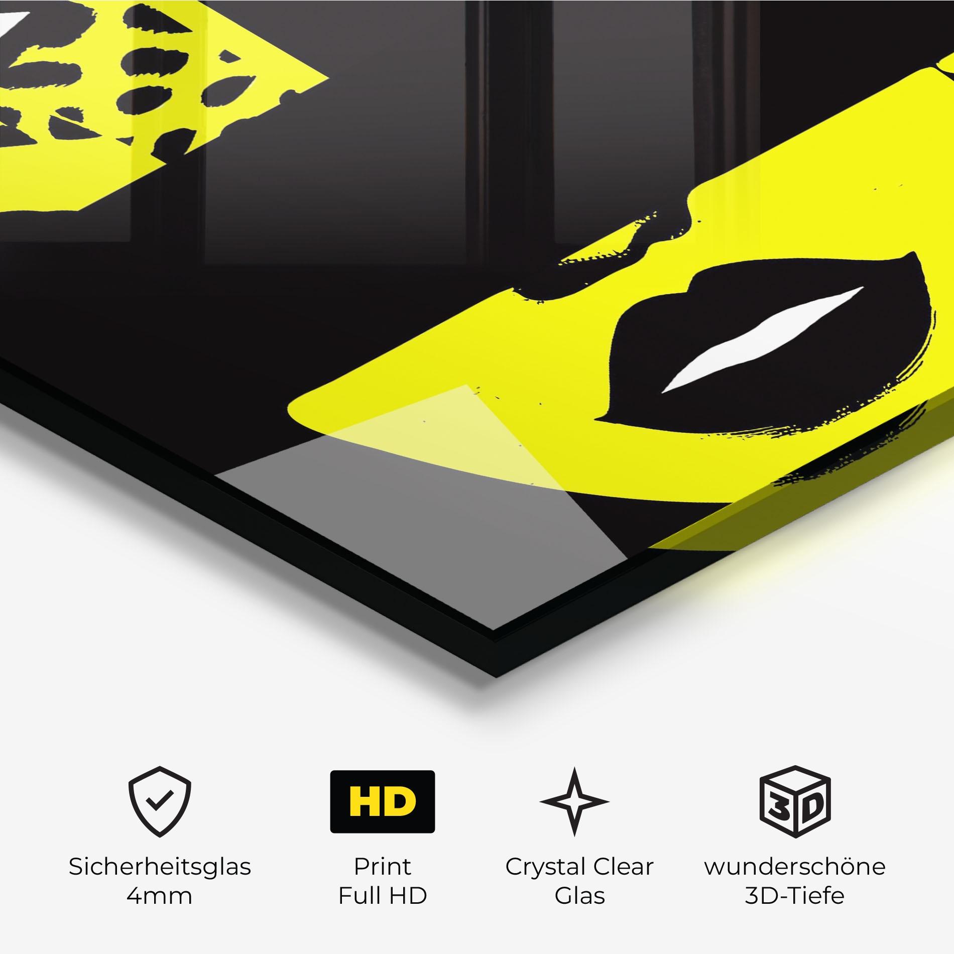 Glasbild Jaguar Woman Art mockup 3