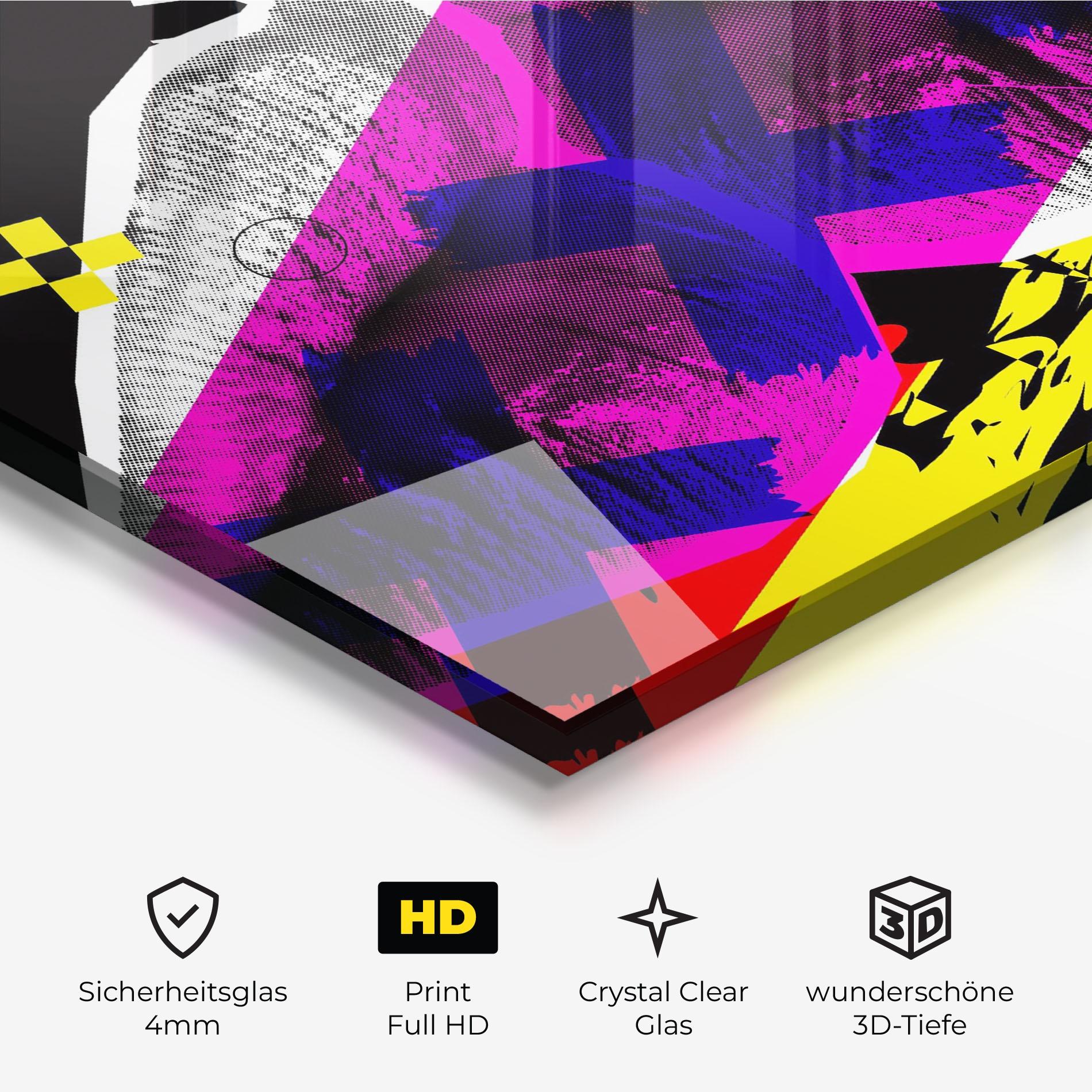 Glasbild Lips Purple Light mockup 3