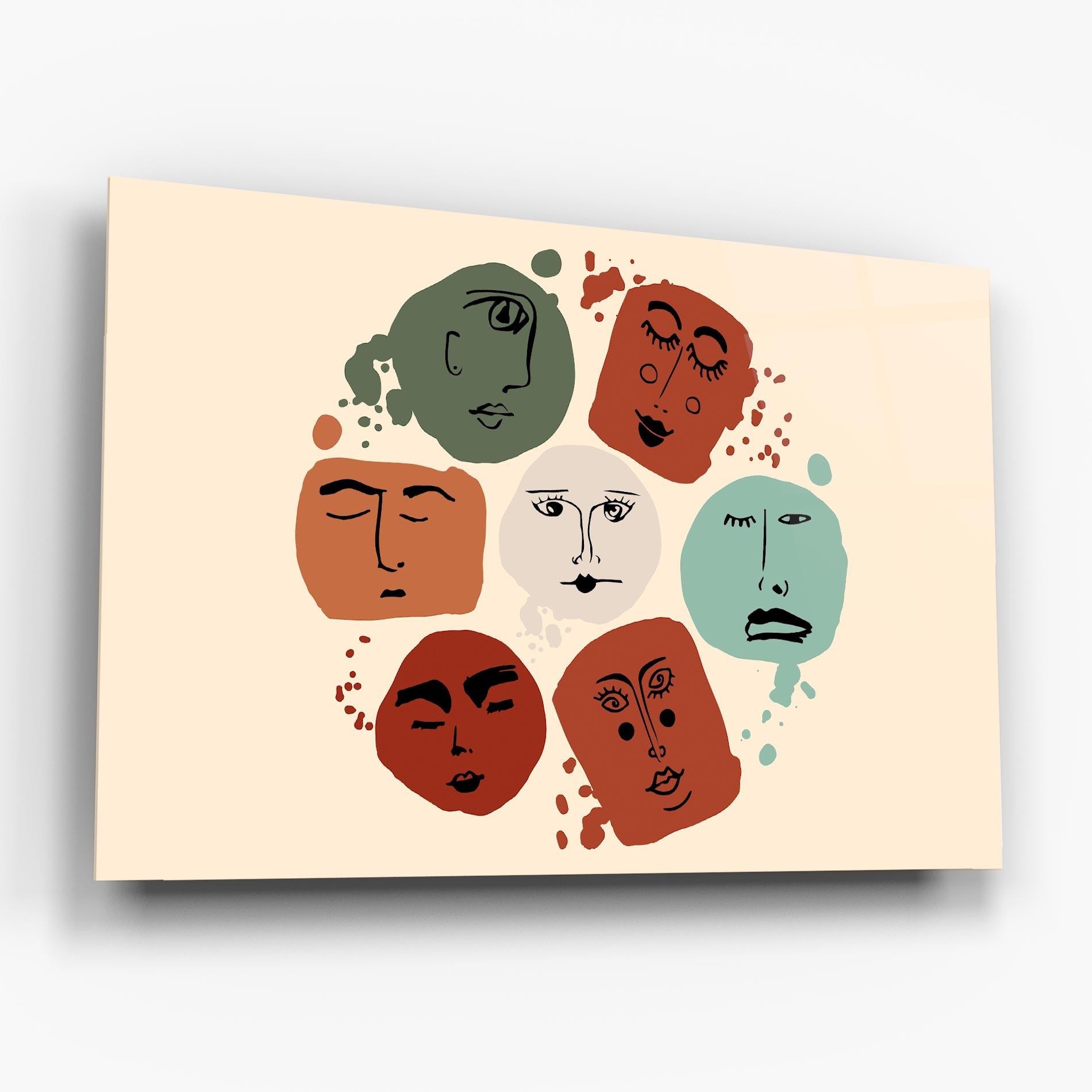 Glasbild Circle Faces mockup 6
