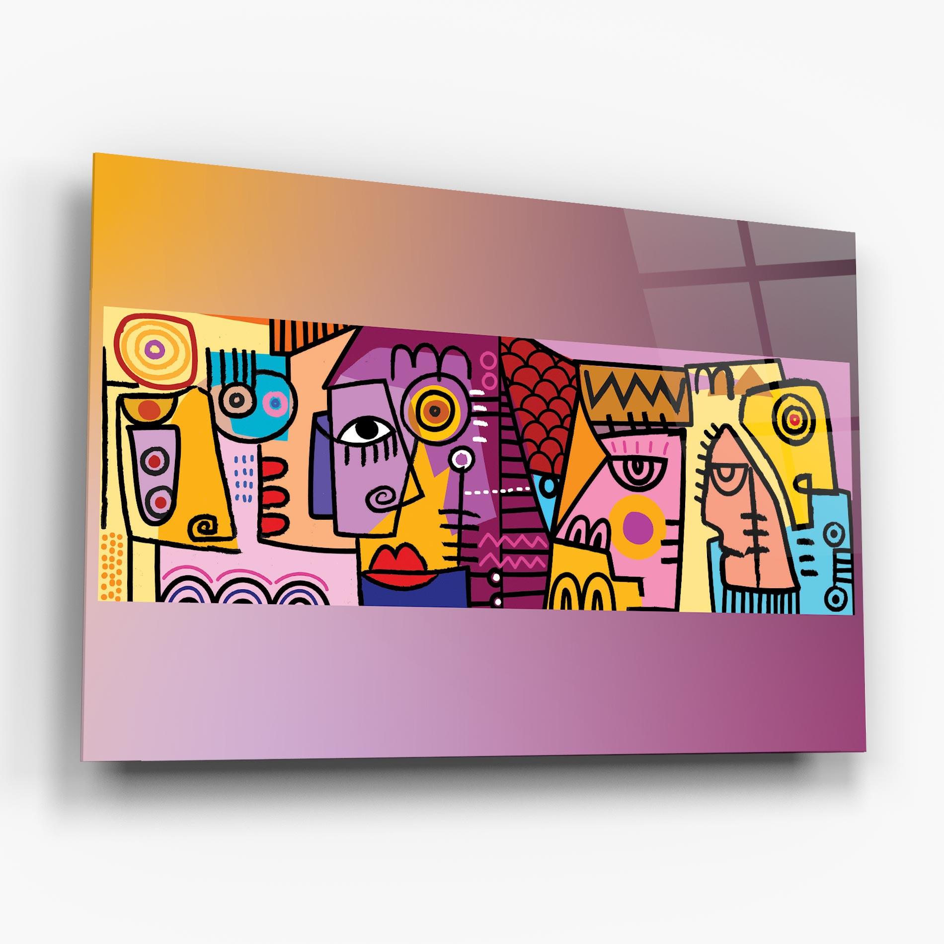 Glasbild Face Group Purple mockup 6