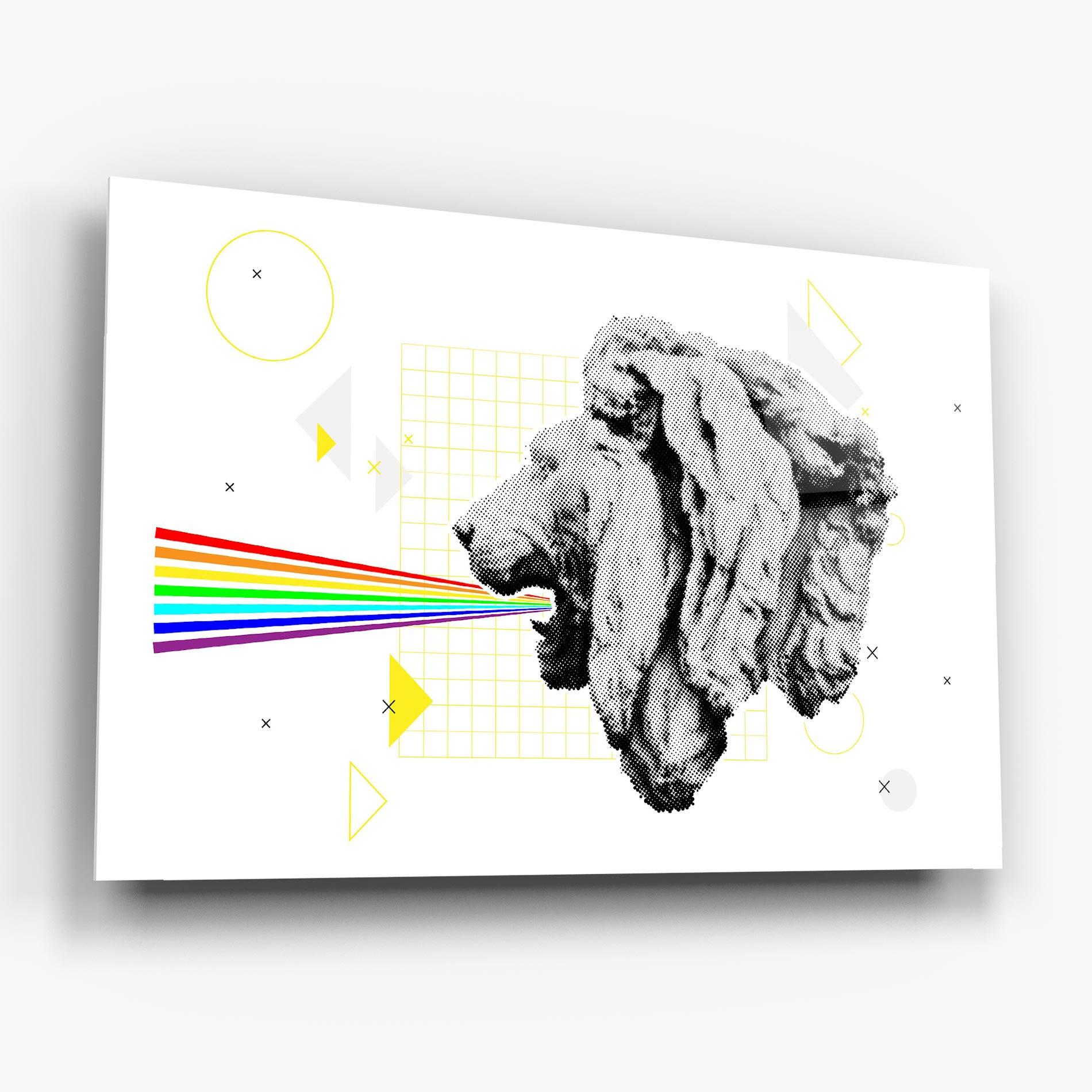 Glasbild Lion Collage mockup 6