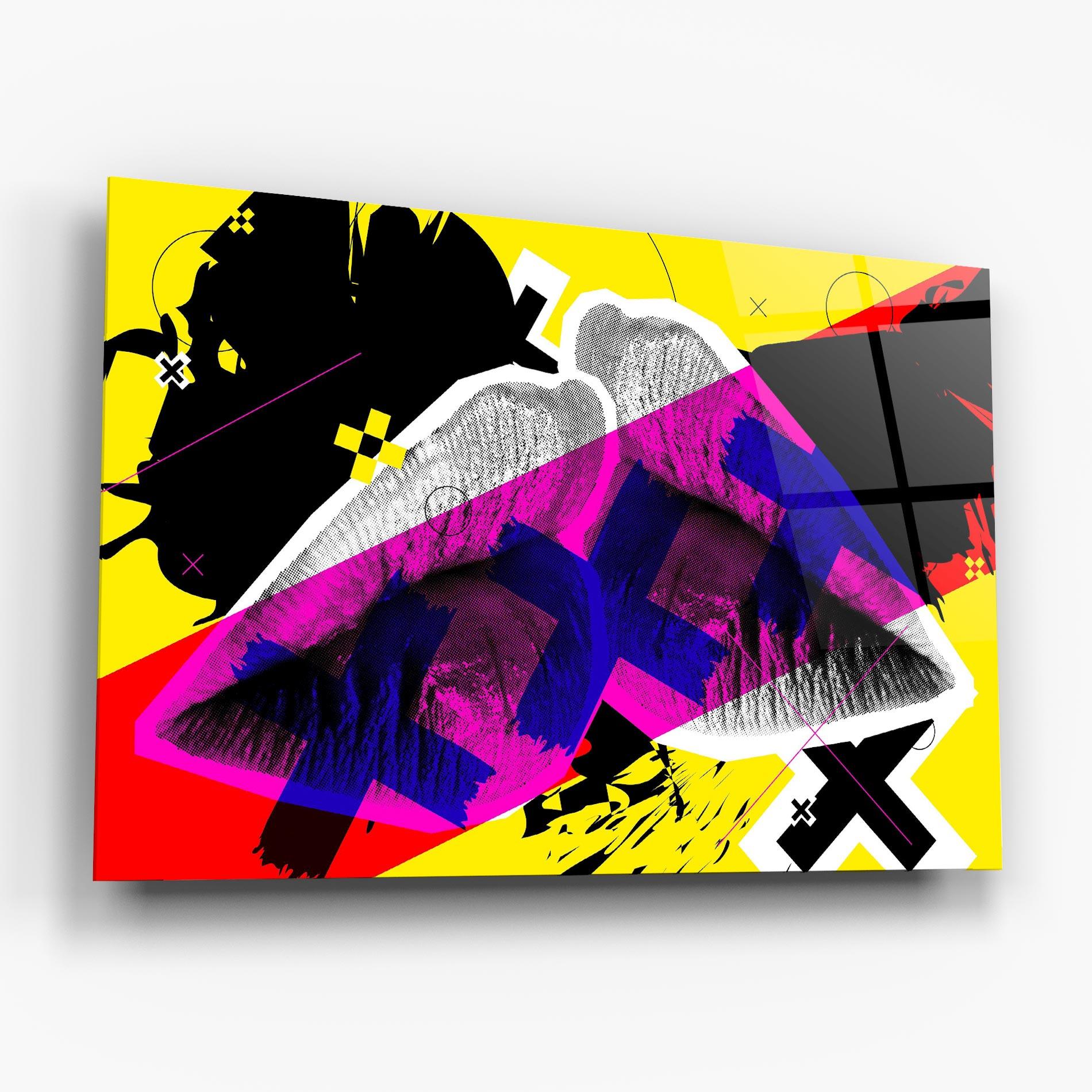 Glasbild Lips Purple Light mockup 6