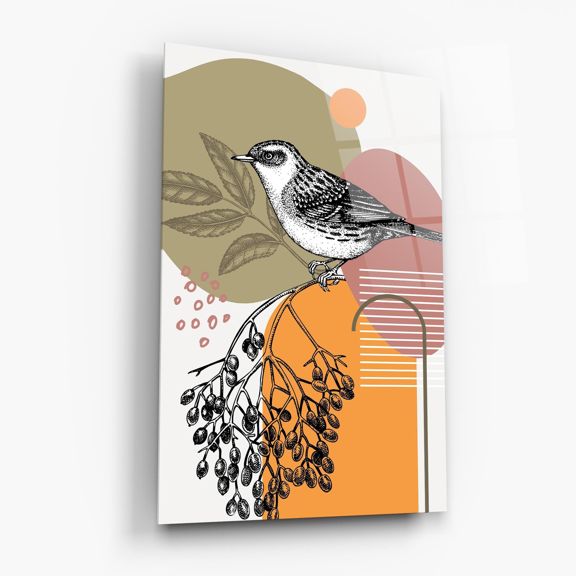 Glasbild Bird Collage mockup 6
