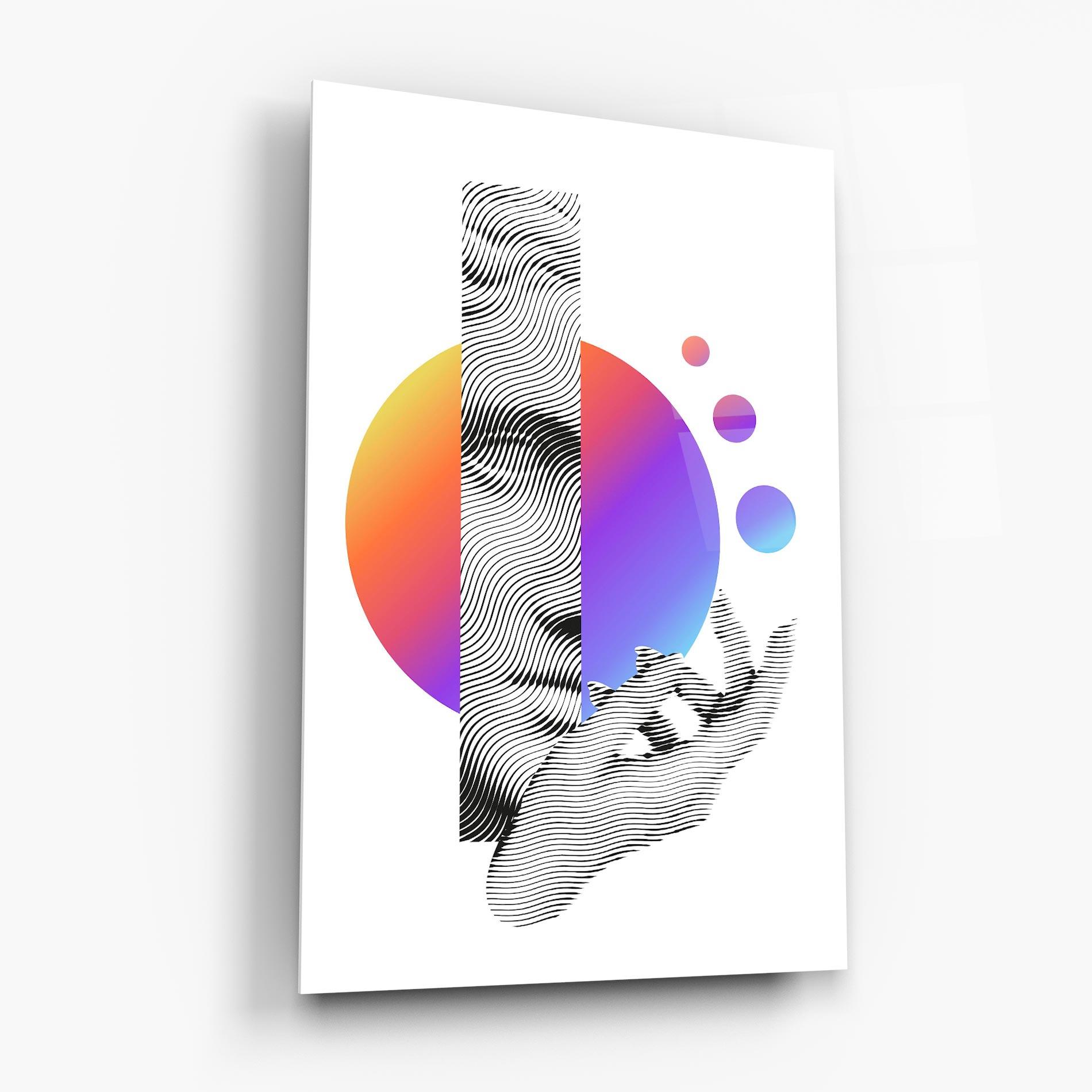 Glasbild Orange Light Statue mockup 6