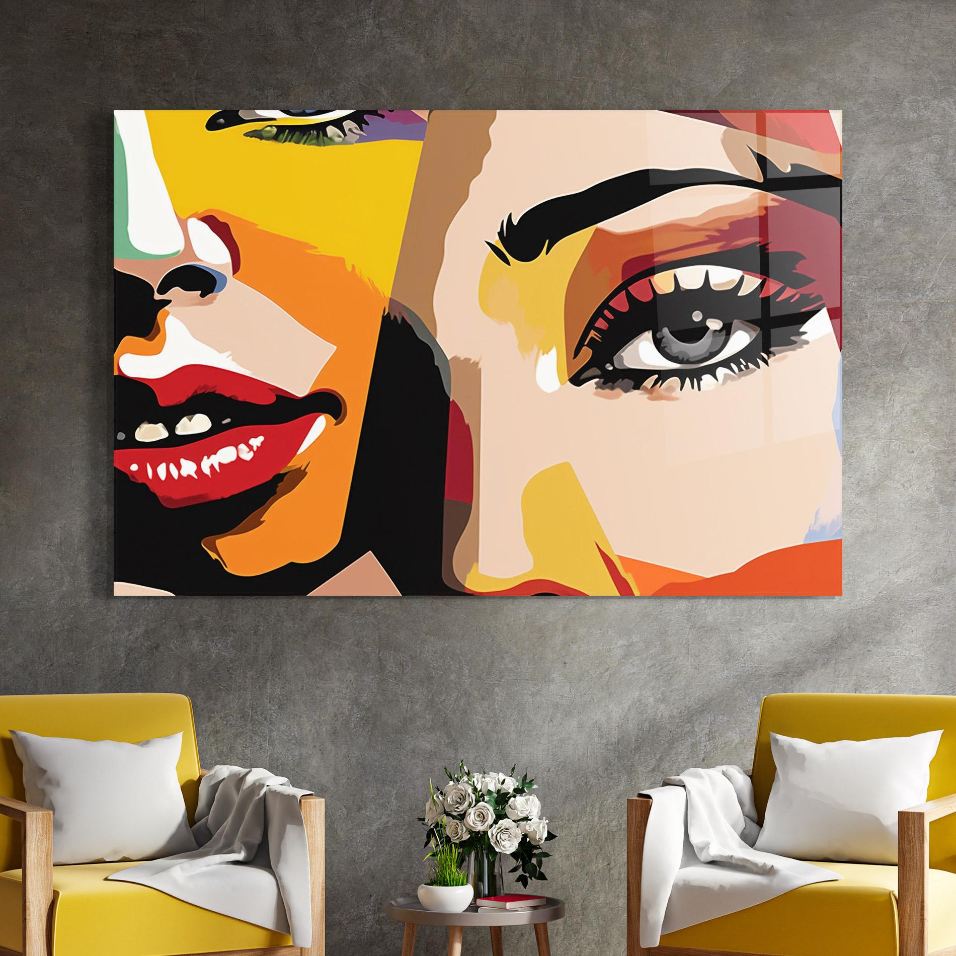 Glasbild Beauty Woman Art mockup 4